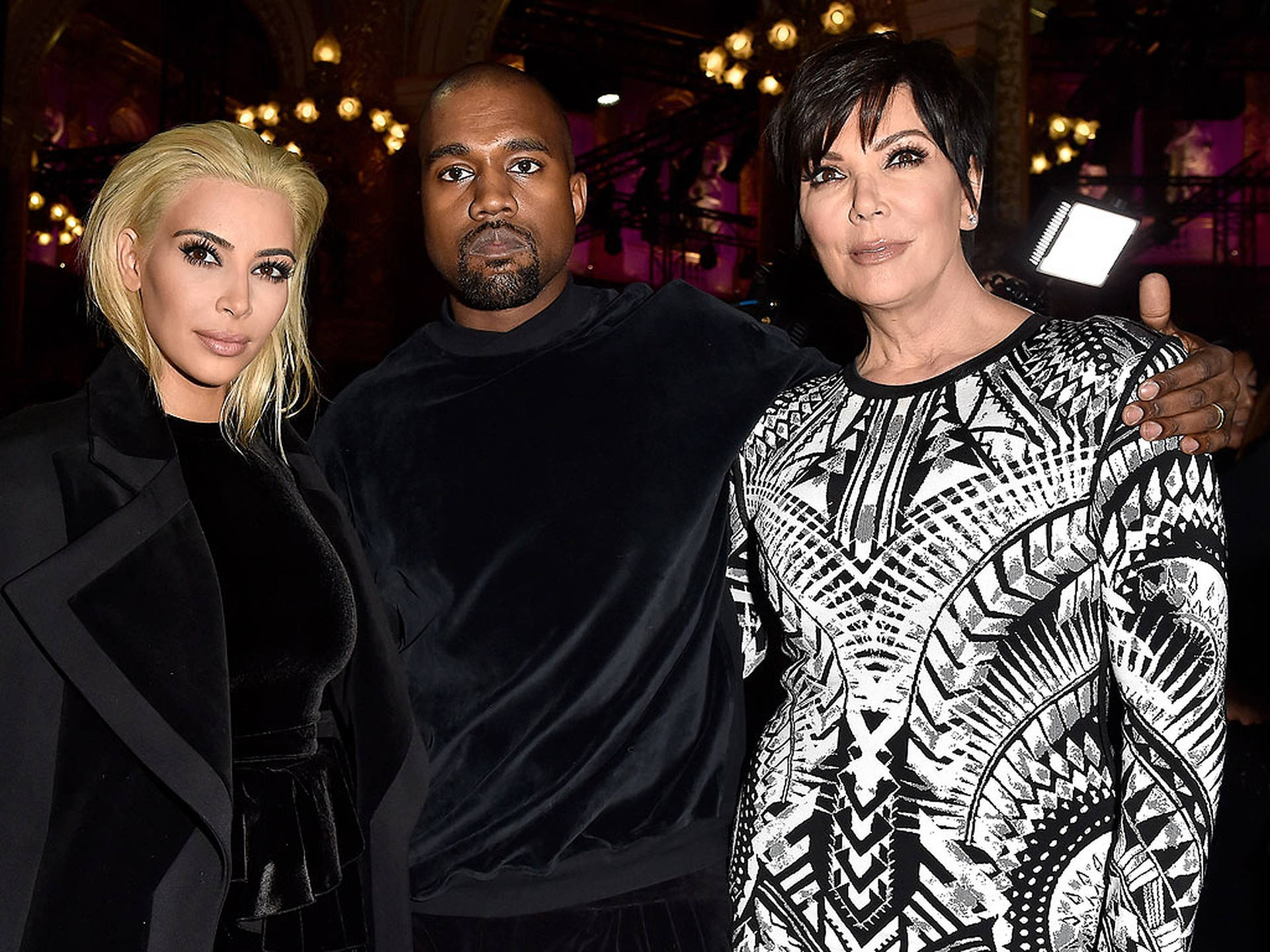 Kris Jenner With Kim And Kanye Background