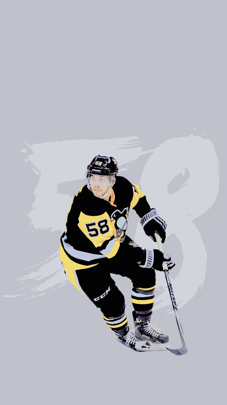 Kris Letang Ice Hockey Player Digital Cartoon Background