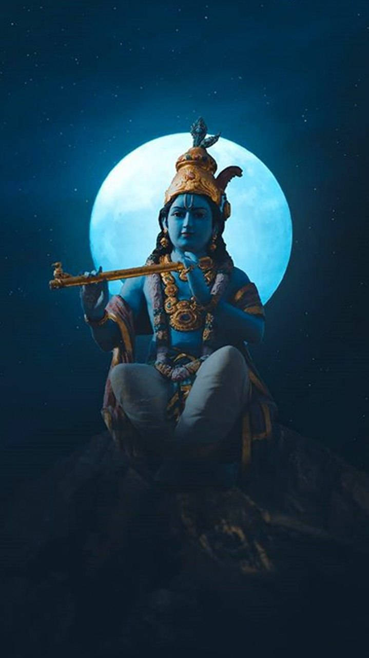 Krishna 3d Moon Flute