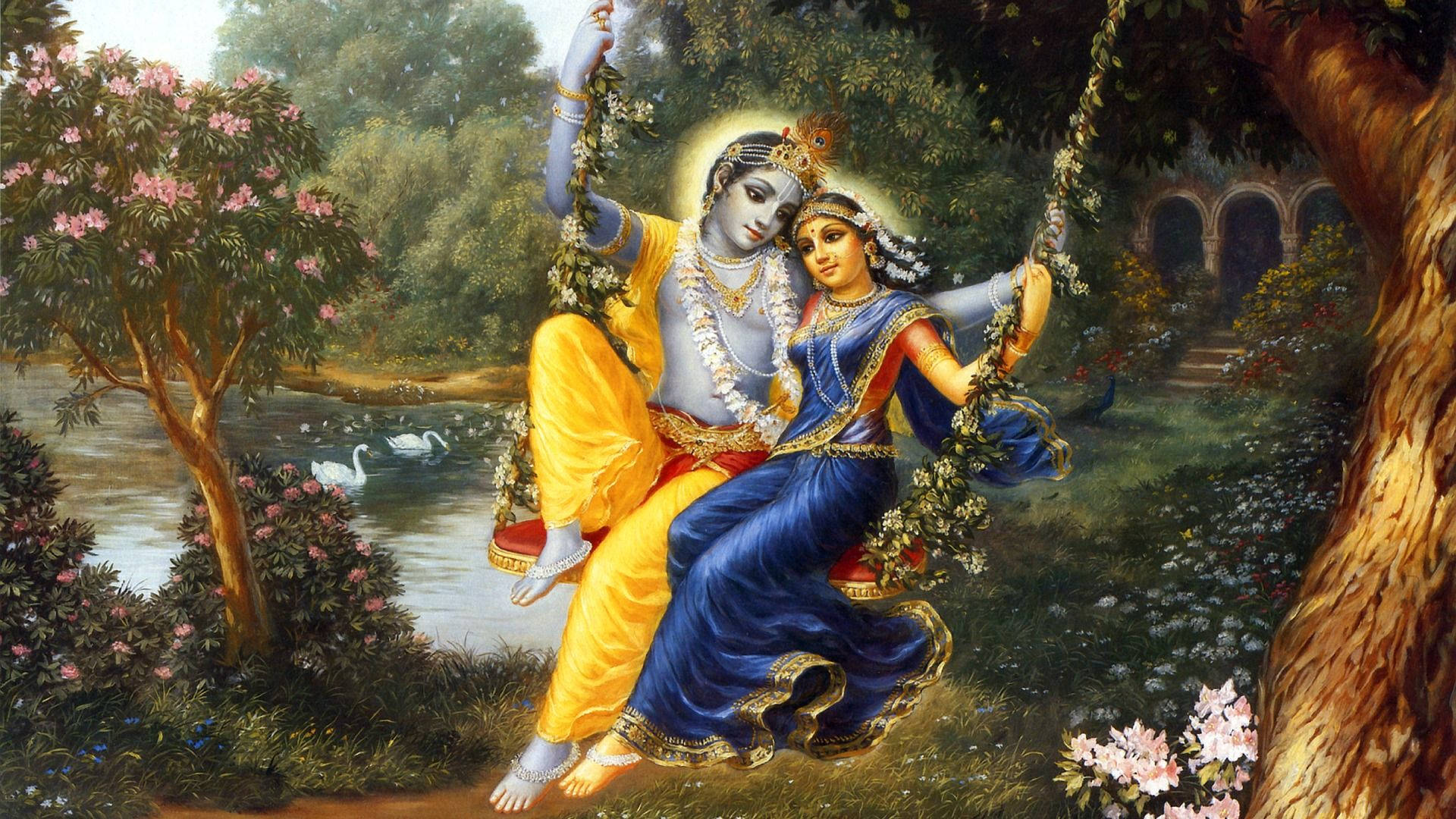 Krishna 3d Painting Background