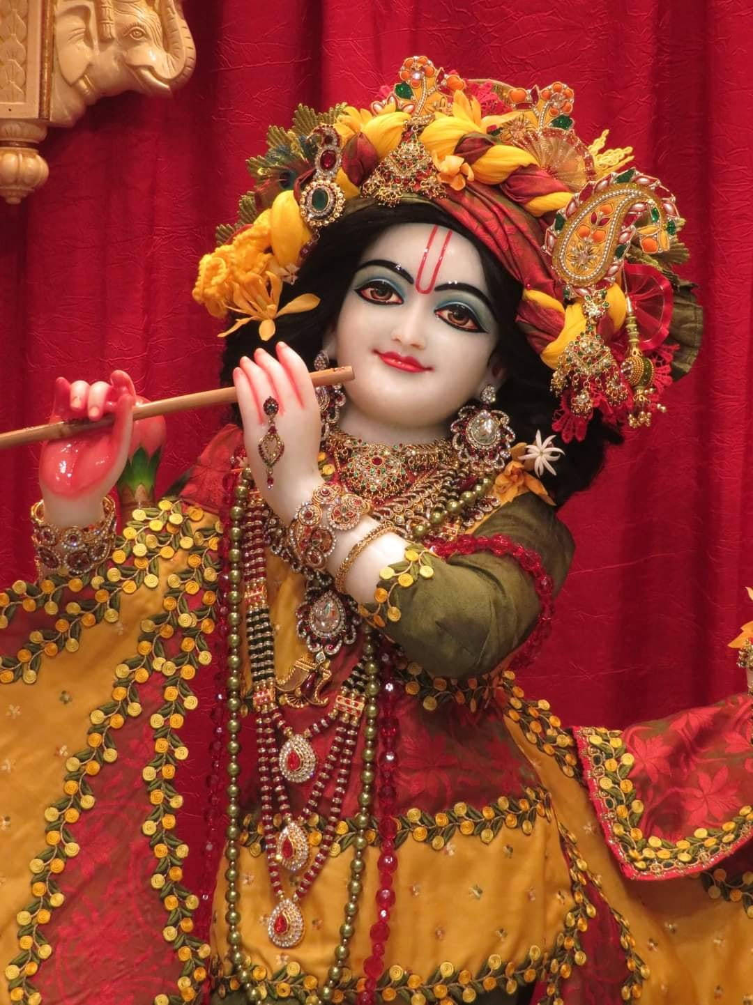 Krishna 3d Red Clothes Flute