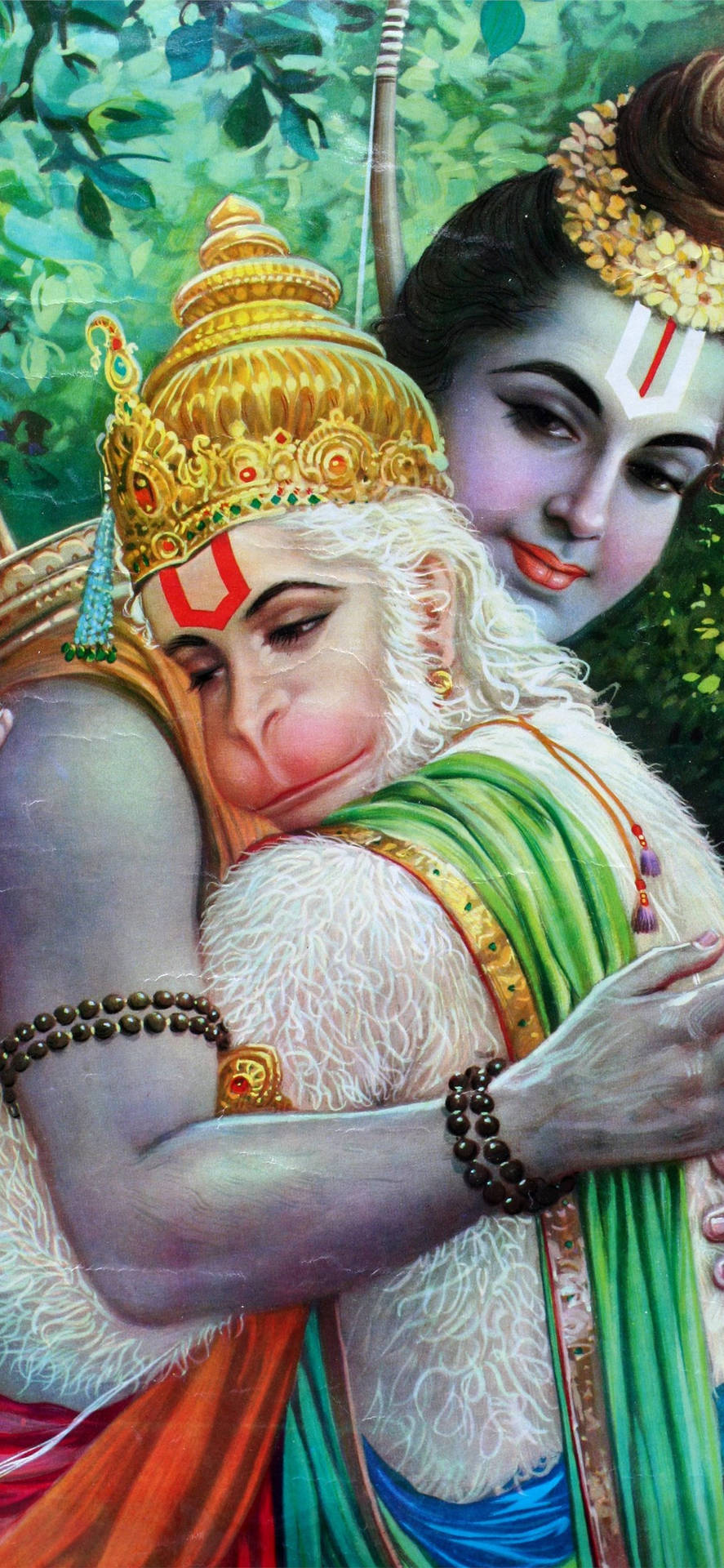 Krishna And Hanuman Art Background
