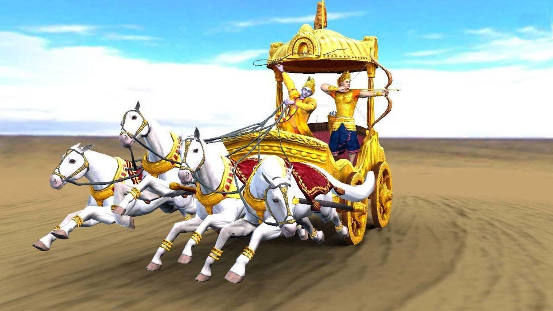 Krishna Arjun Chariot Of Victory Background