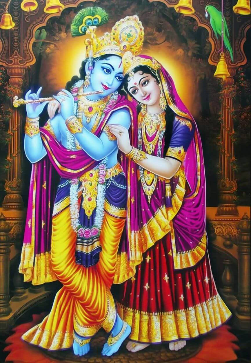 Krishna Bhagwan And Radha Dancing Background