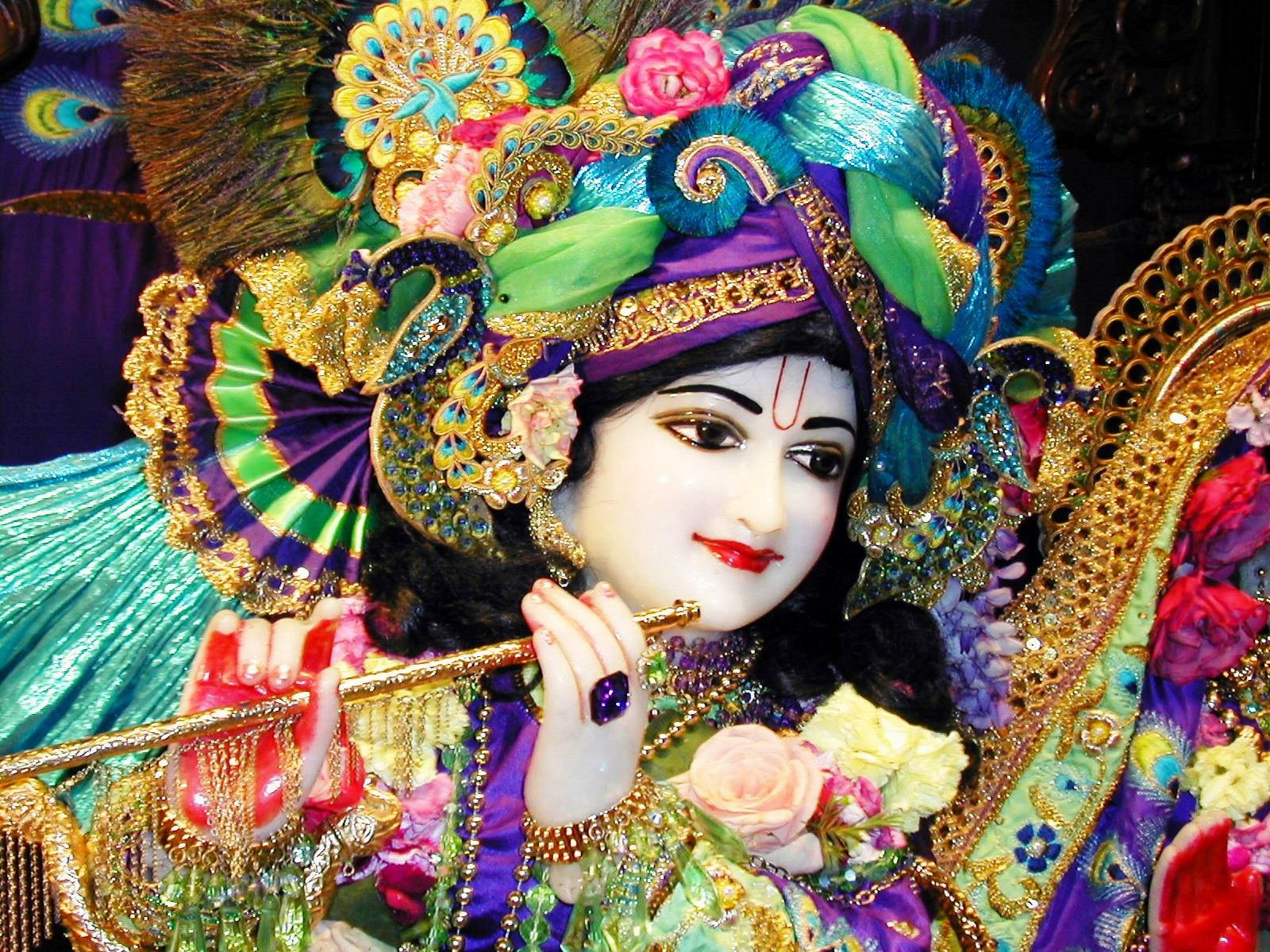 Krishna Bhagwan Statue With Colorful Clothes