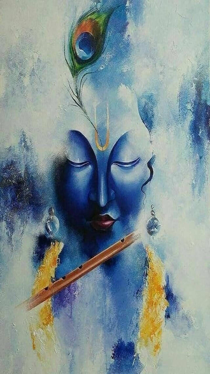 Krishna Hd Blue Paint Background