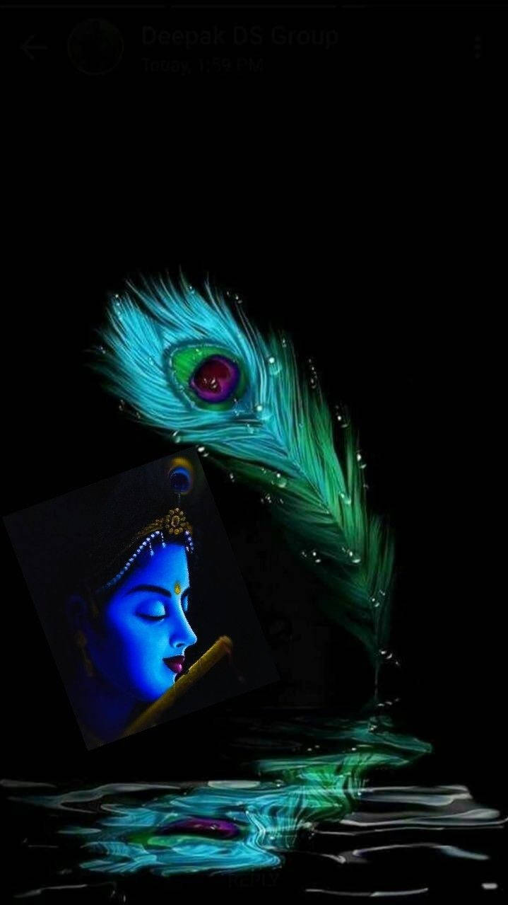Krishna Hd Dark And Blue Background