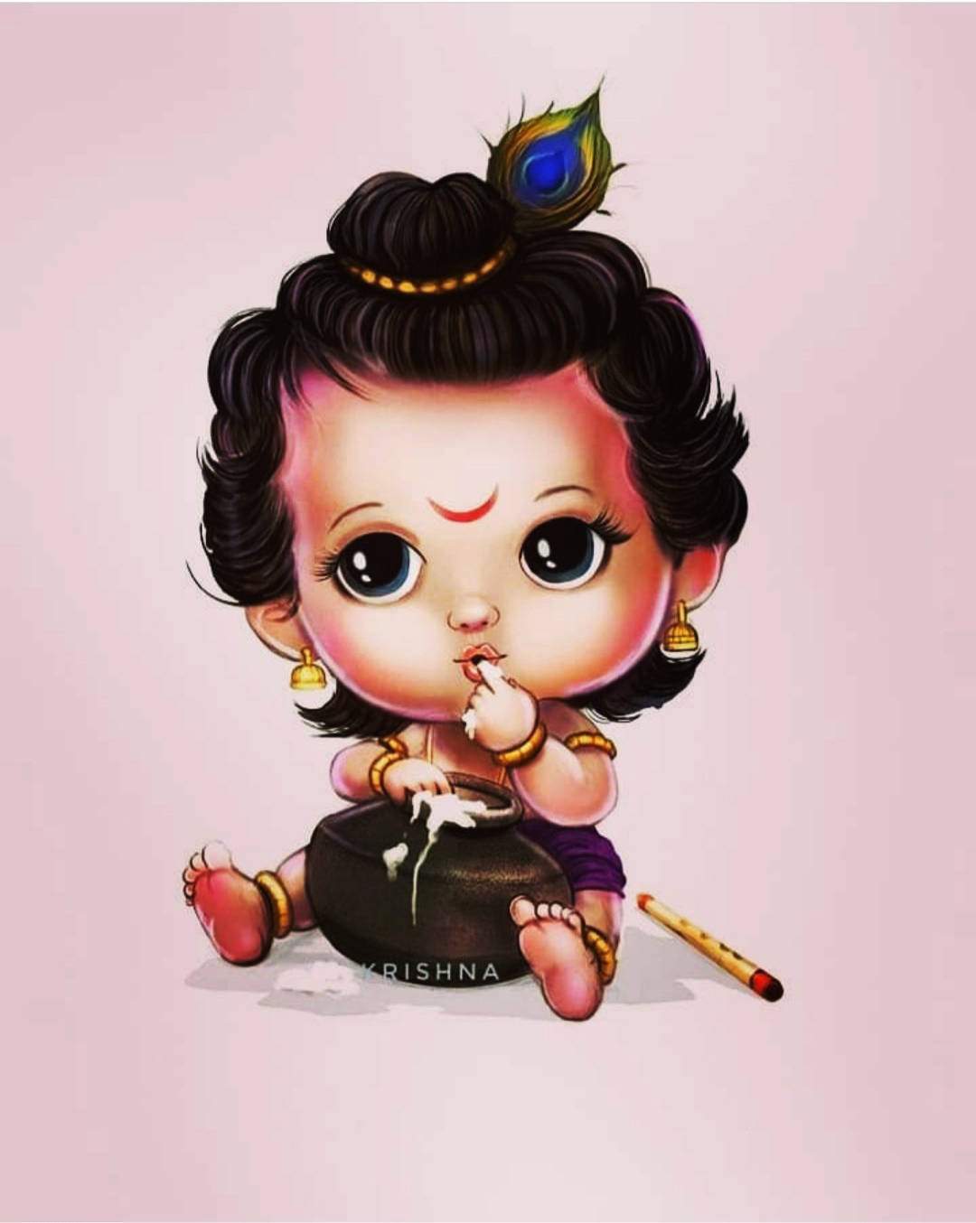 Krishna Iphone Chibi Baby Background