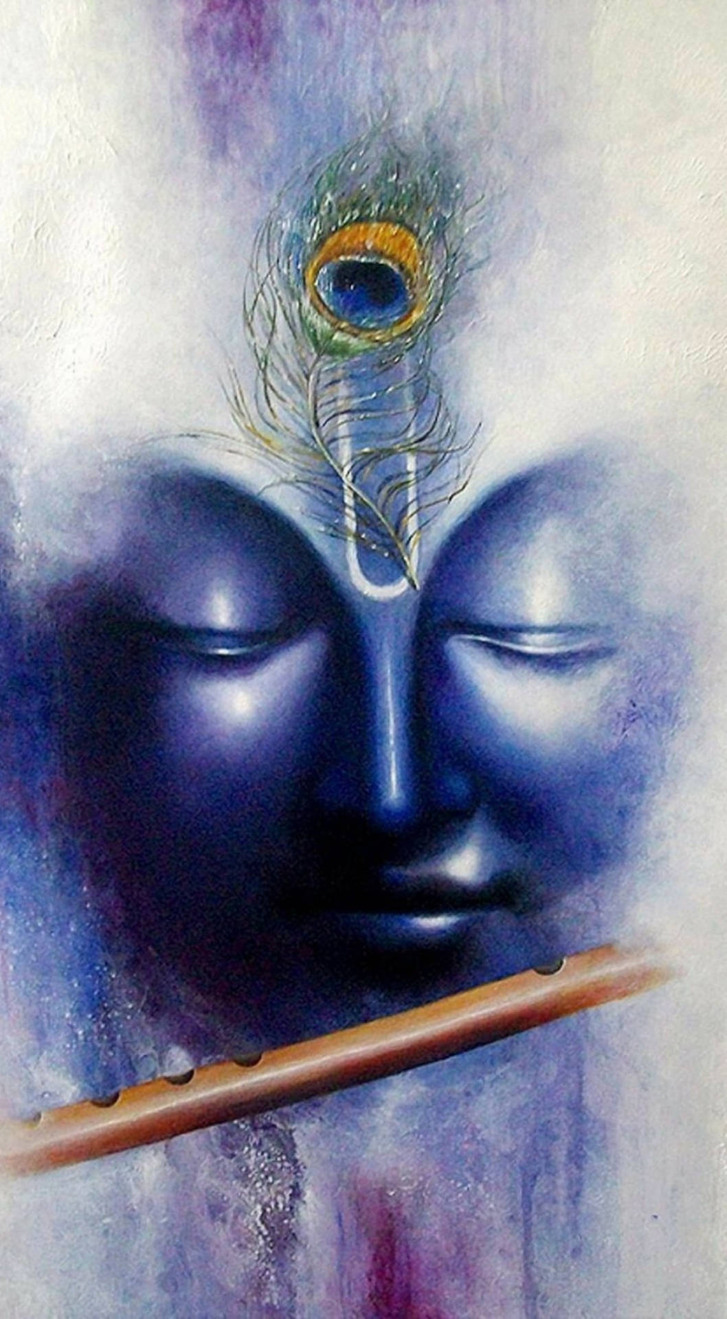 Krishna Iphone Watercolor Face Art Background