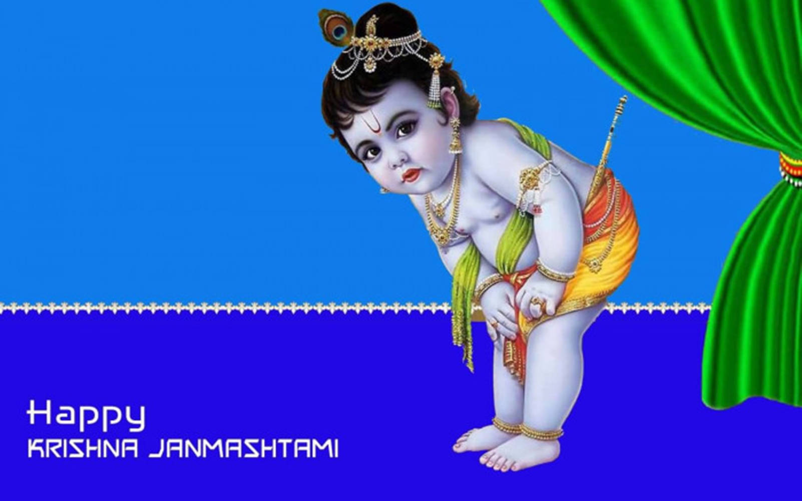 Krishna Janmashtami Bowing Baby Krishna Background