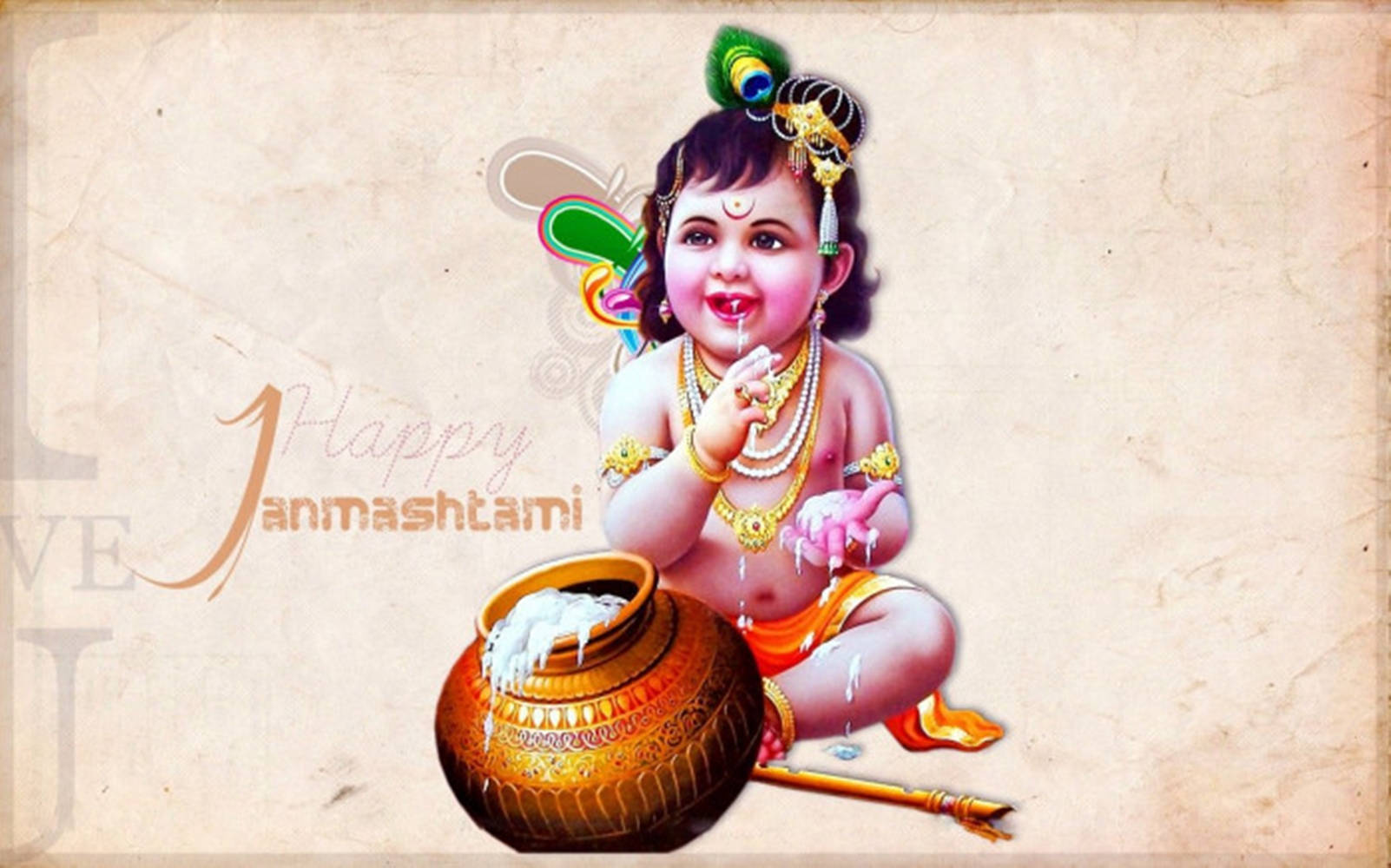 Krishna Janmashtami Happy Baby Background