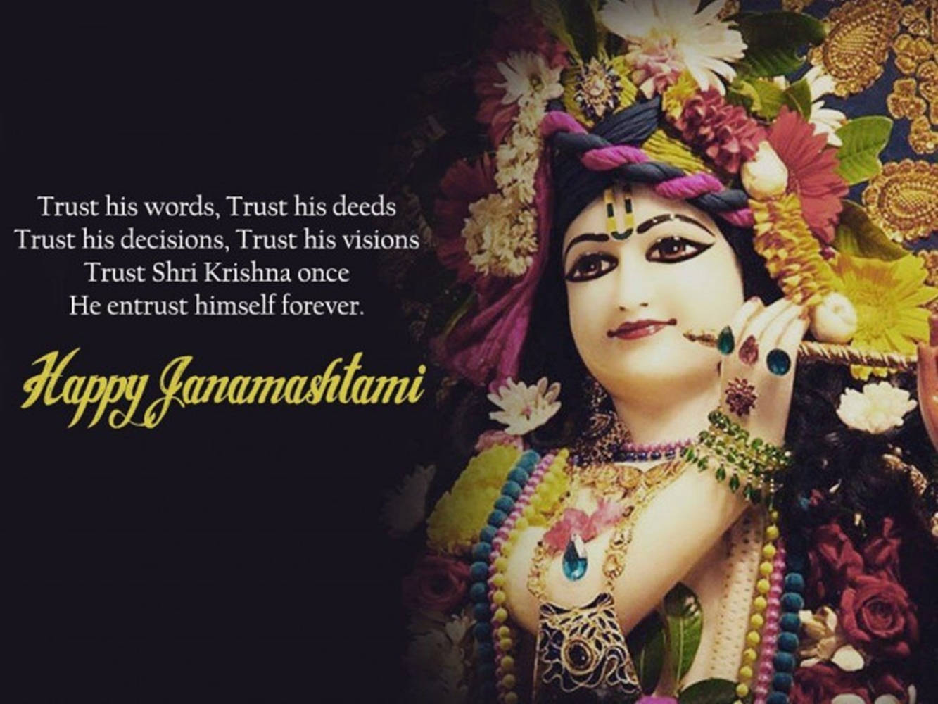 Krishna Janmashtami Inspirational Quote Background