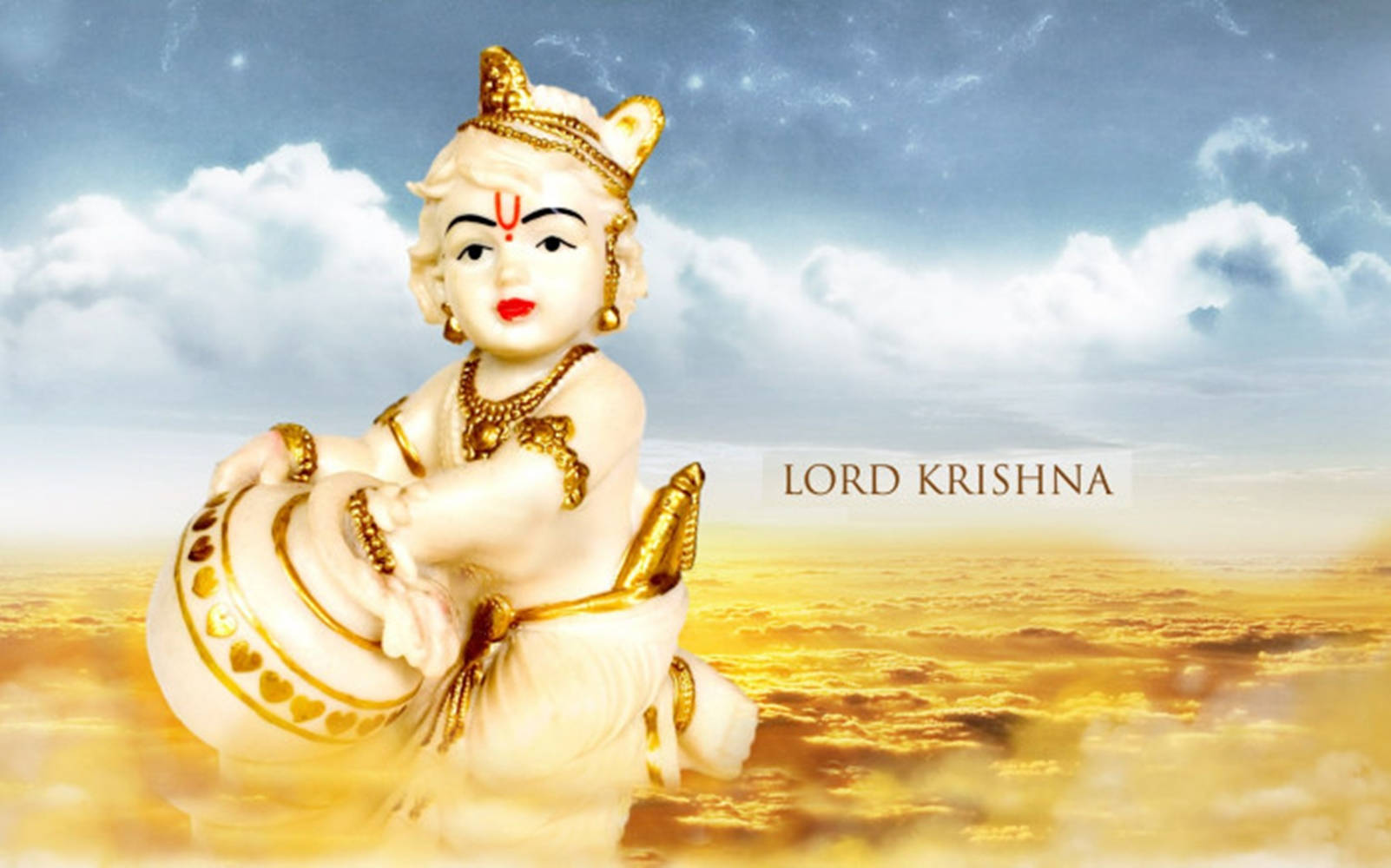 Krishna Janmashtami Ivory Statue Background
