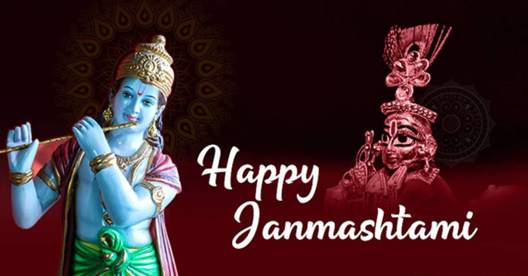 Krishna Janmashtami Krishna Blue Statue Background