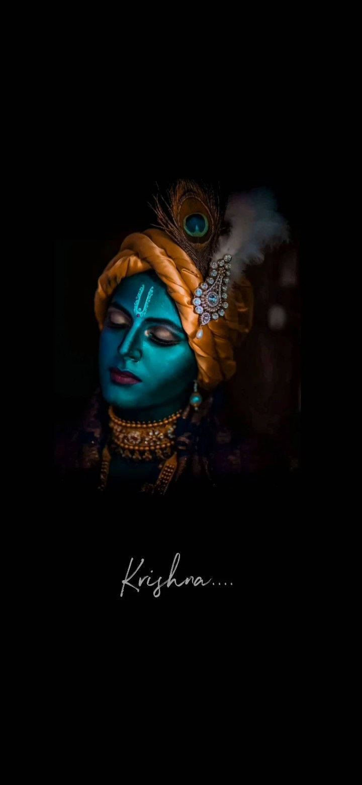 Krishna Phone Blue Face With Text