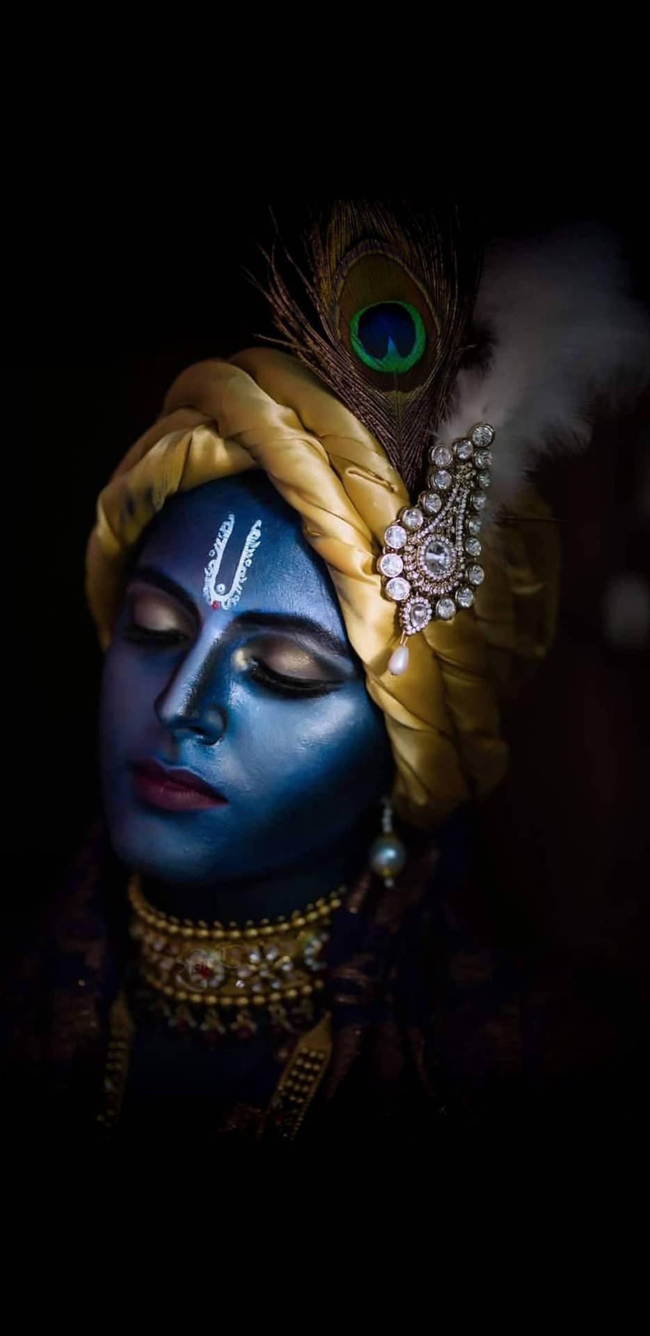 Krishna Phone Blue Face Background