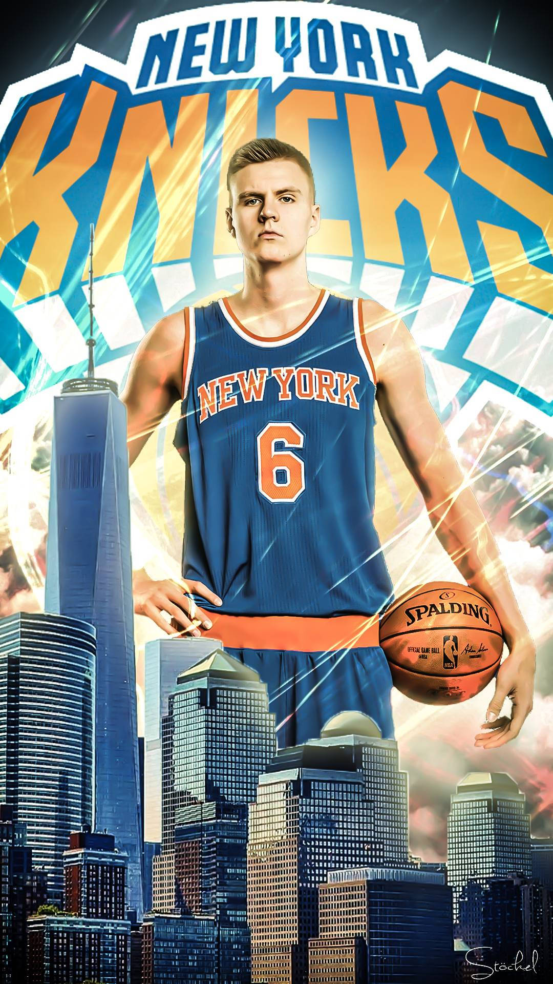 Kristaps Porzingis New York Knicks Poster Background