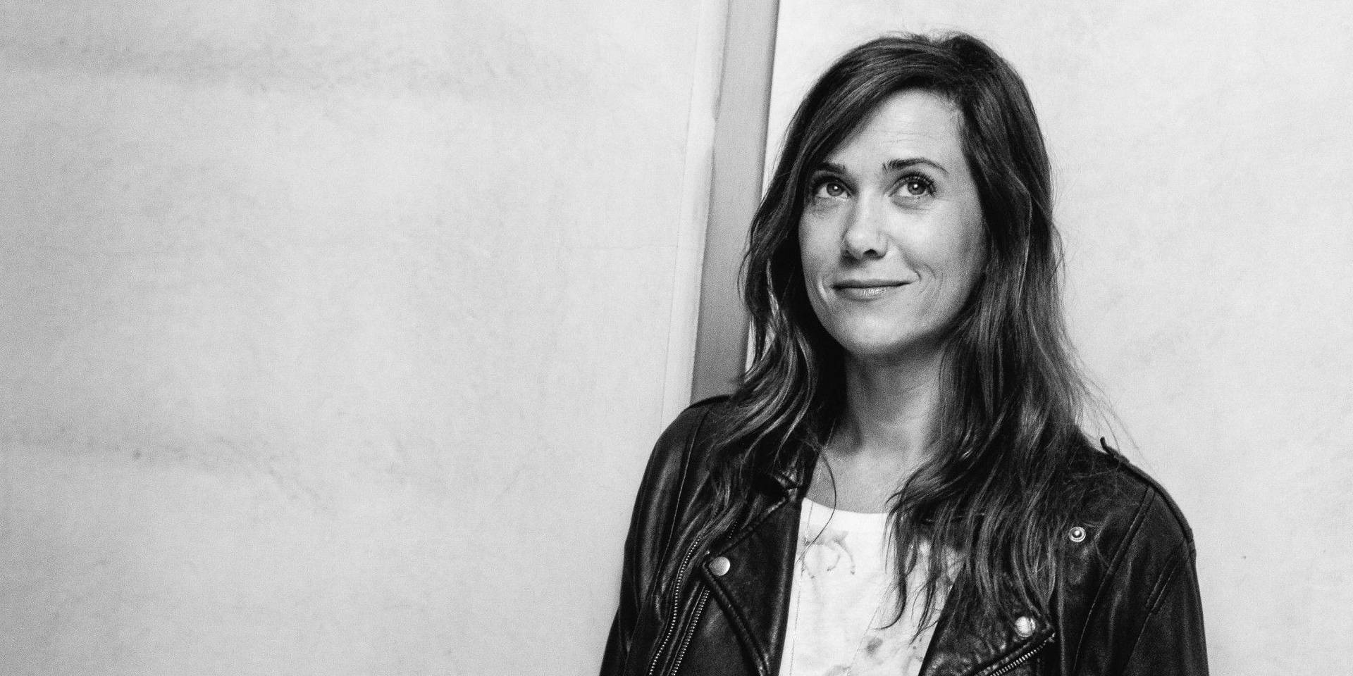 Kristen Wiig Black And White Photograph Background