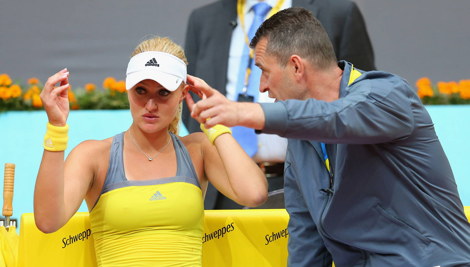 Kristina Mladenovic Talking To Her Coach