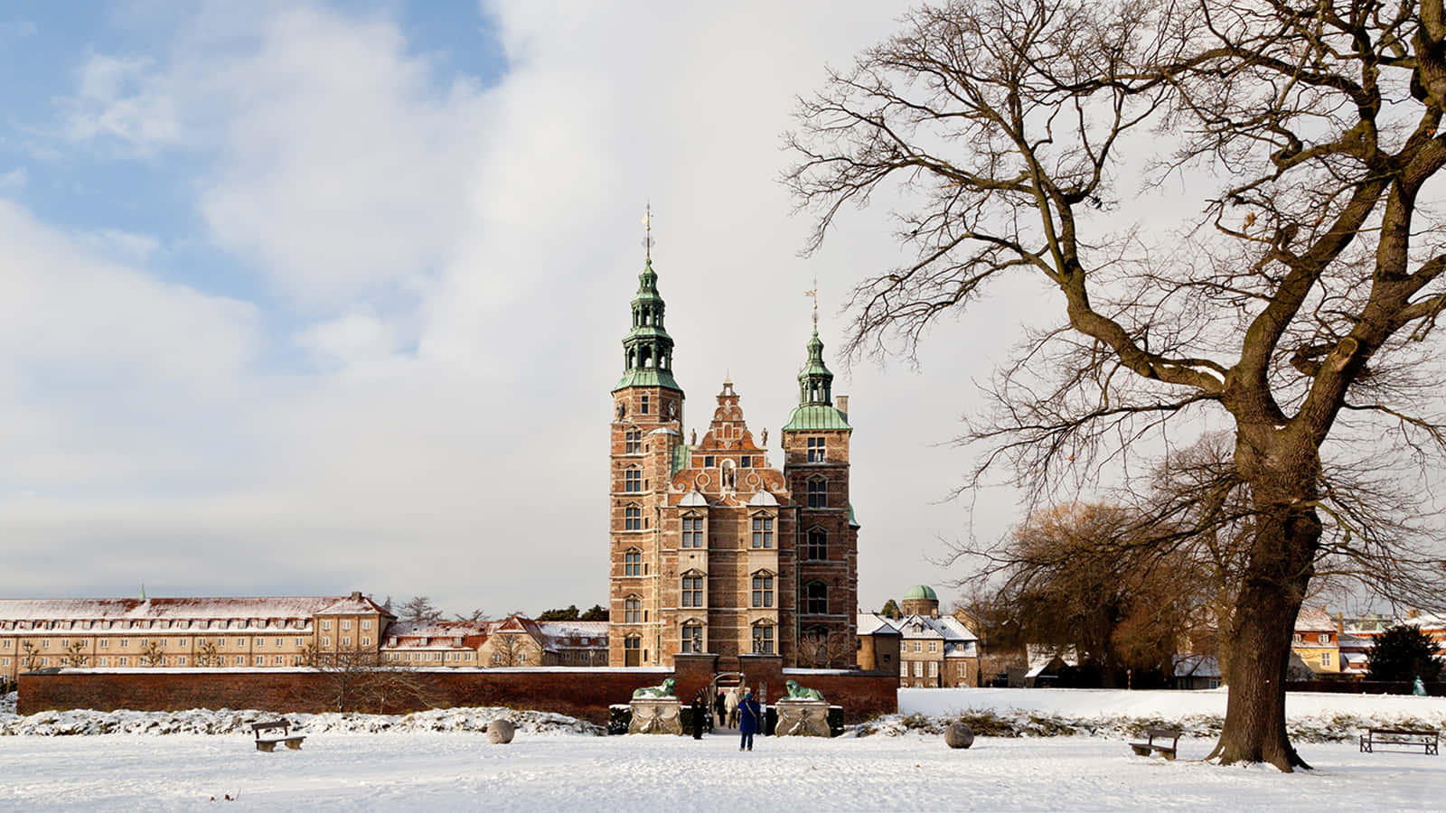 Kronborg Castle At Winter Background