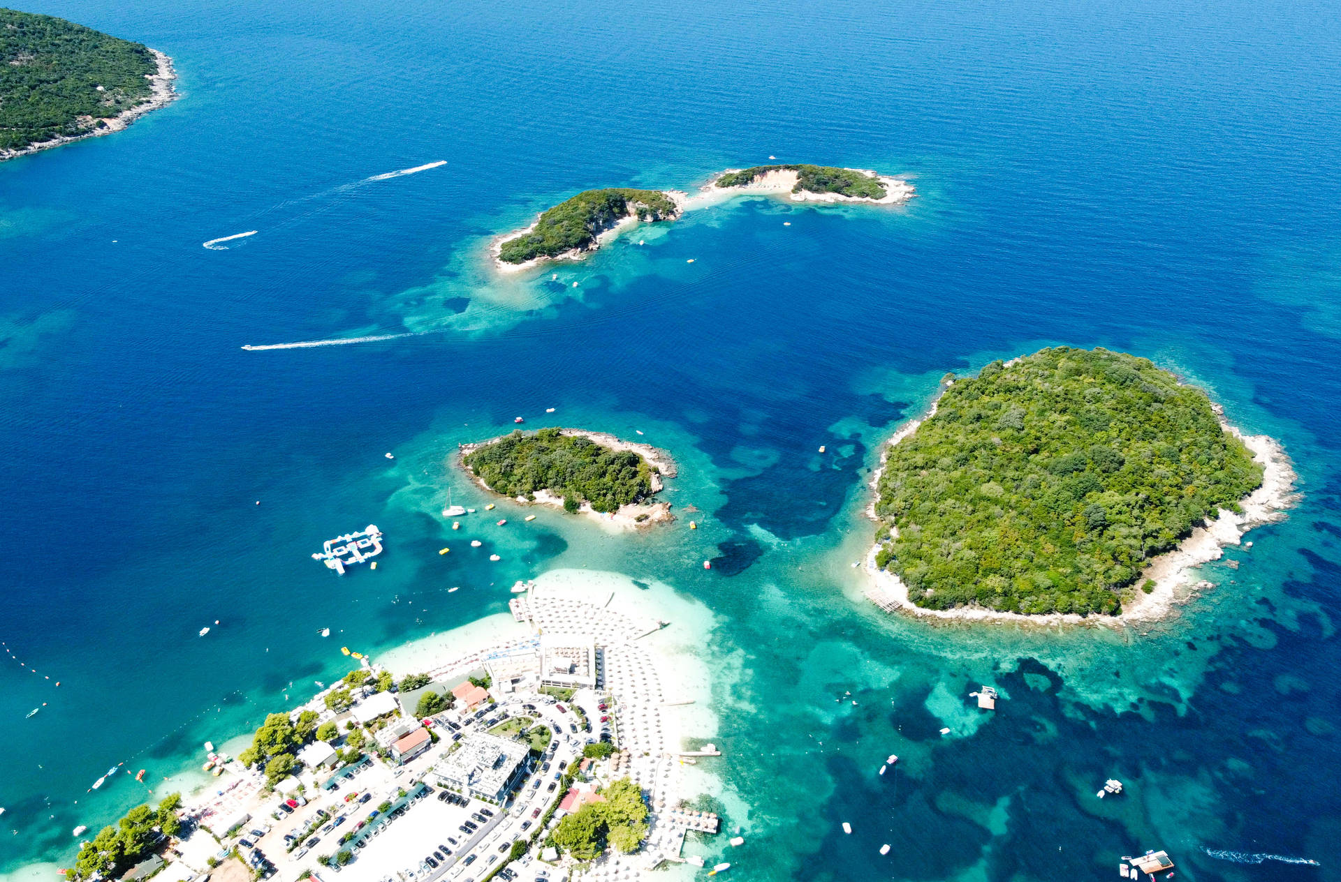 Ksamil Islands In Albania Background