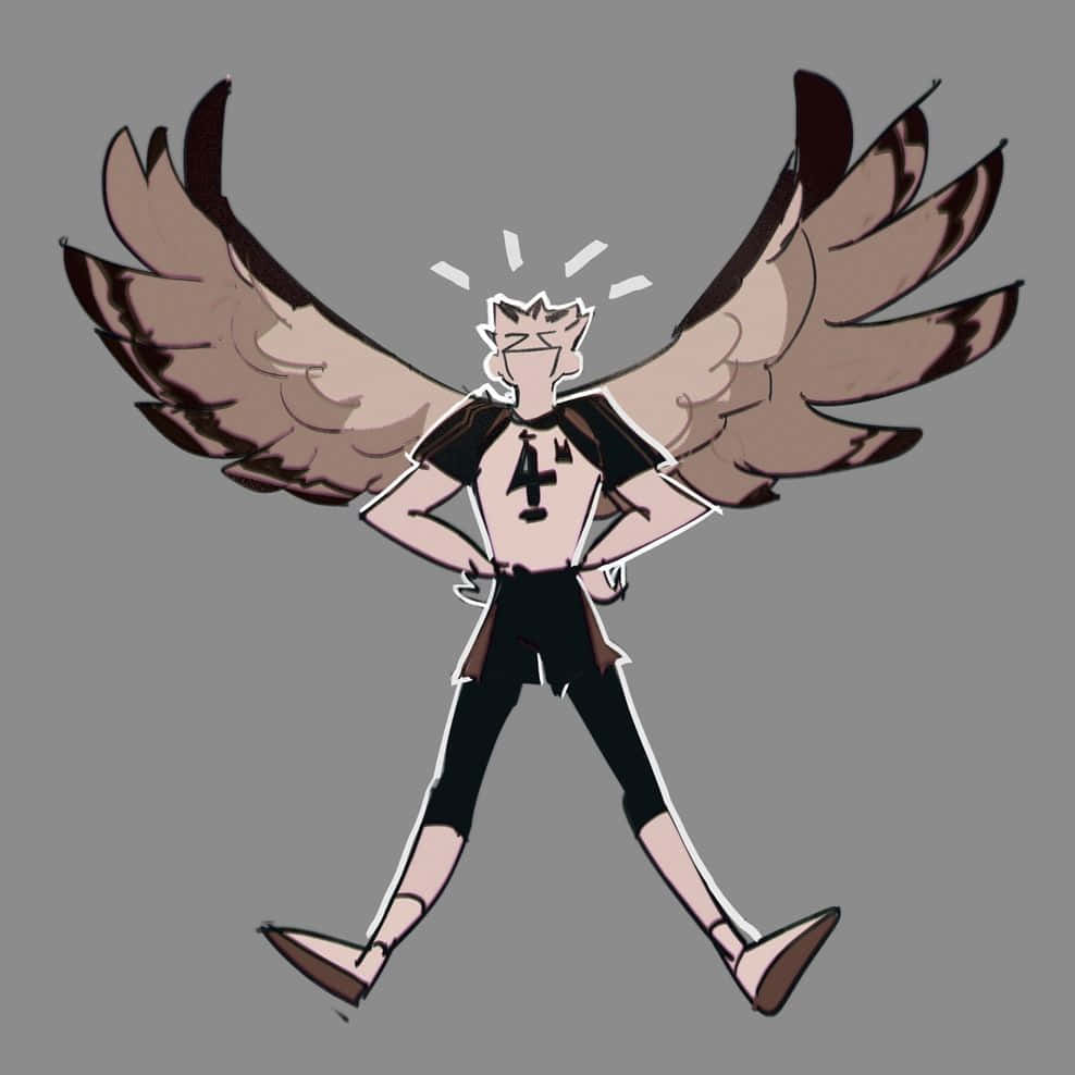 Ktar Bokuto Illustrated With Wings Background