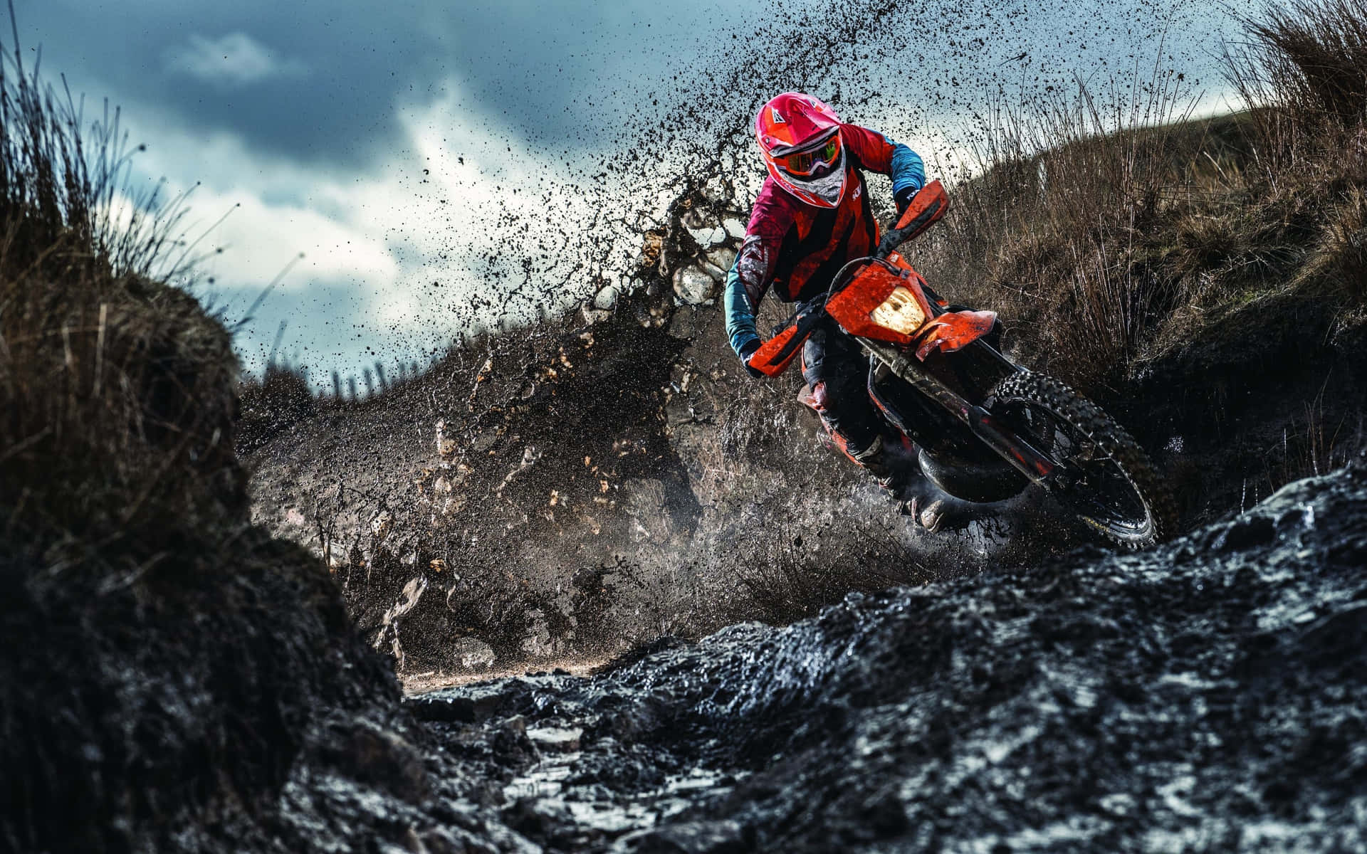 Ktm 450 Exc Enduro Motocross Off Road Mud Background