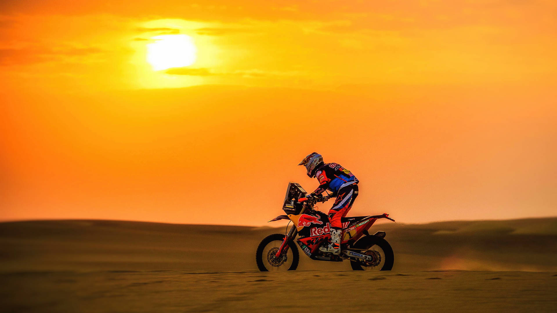 Ktm 4k Bike And Sunset Background