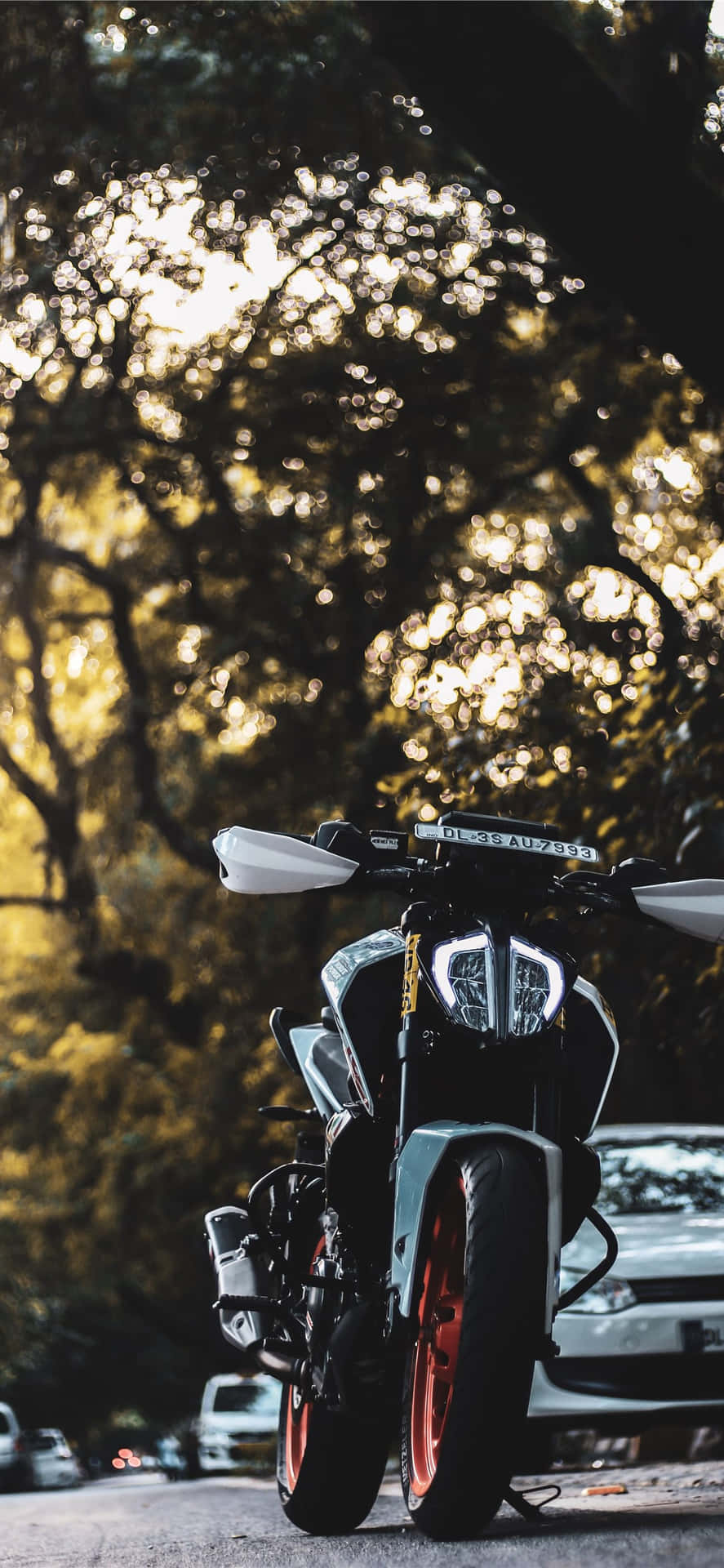 Ktm Duke 390 On Open Road Background