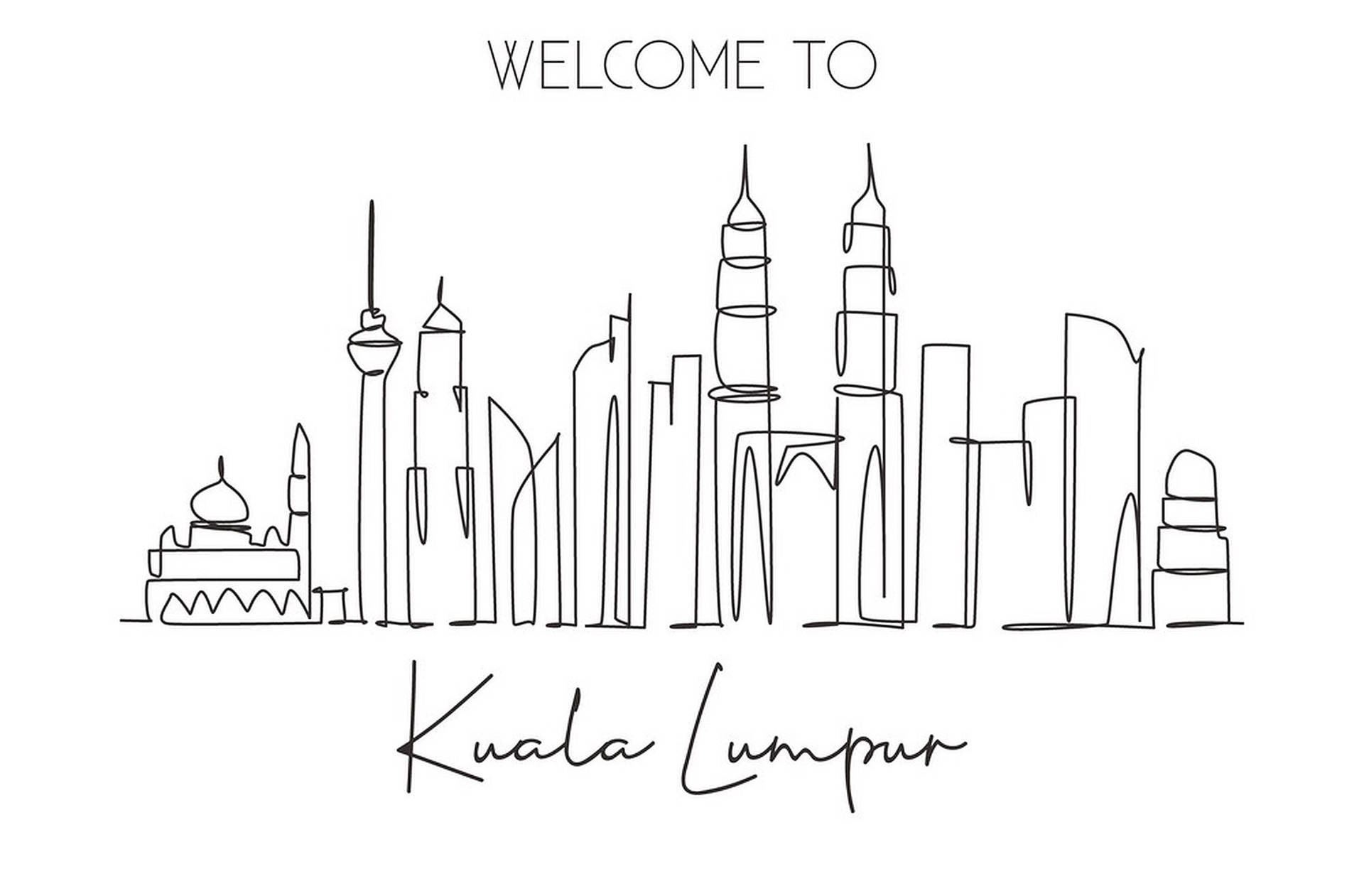 Kuala Lumpur City Drawing Background