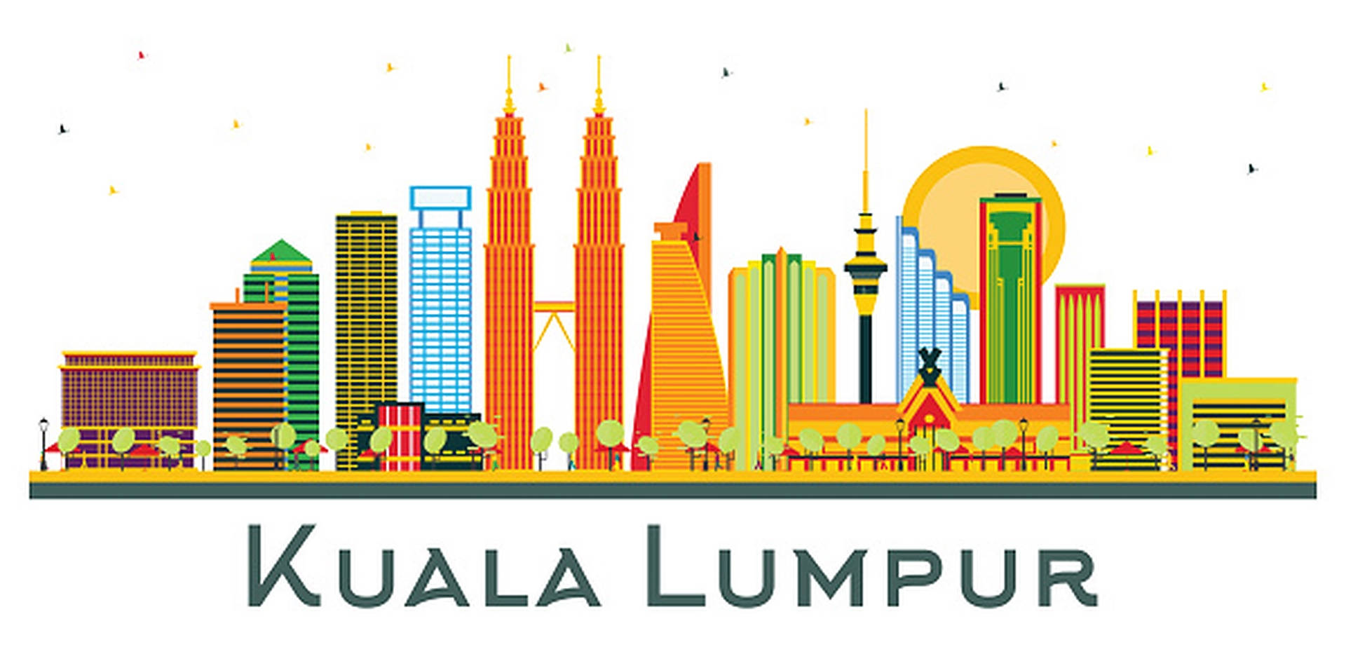 Kuala Lumpur Graphic Art Background