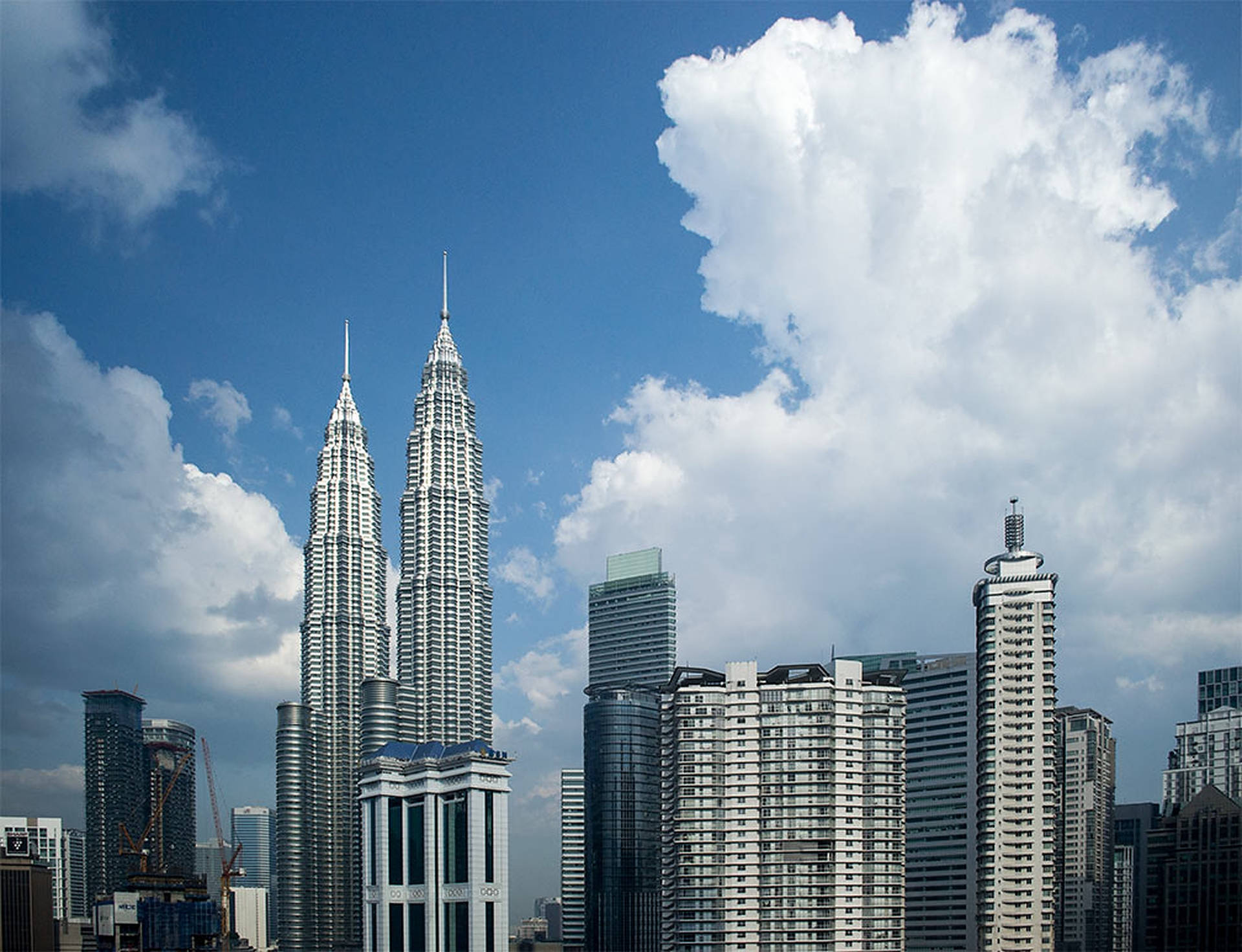 Kuala Lumpur With Cloudy Sky Background