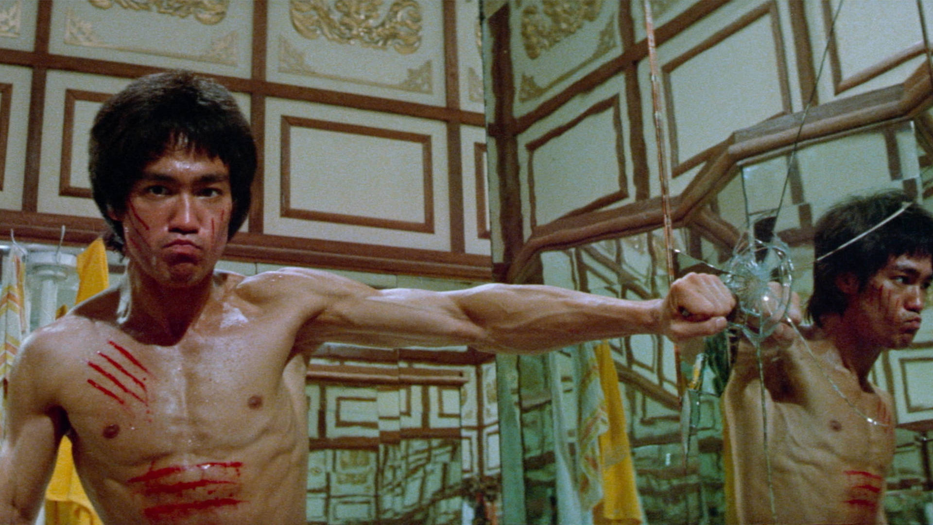 Kung Fu Artist Bruce Lee Enter The Dragon Movie Still Background