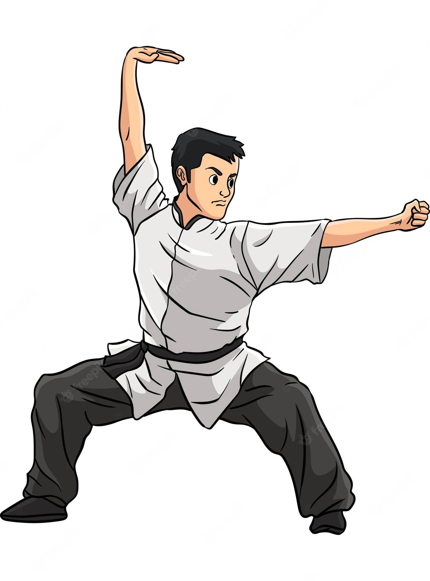 Kung Fu Martial Arts Cartoon Background