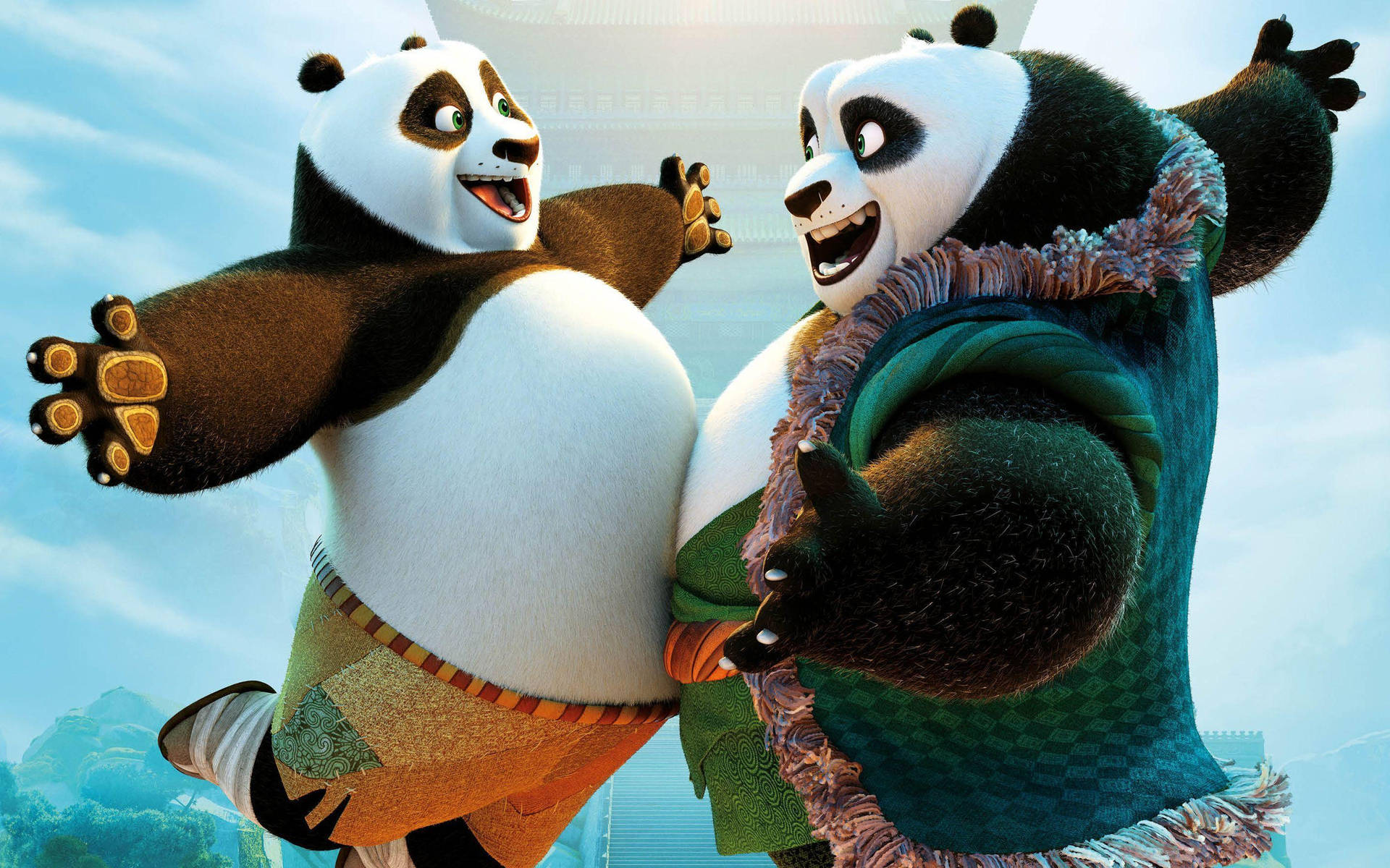 Kung Fu Panda And Father About To Hug