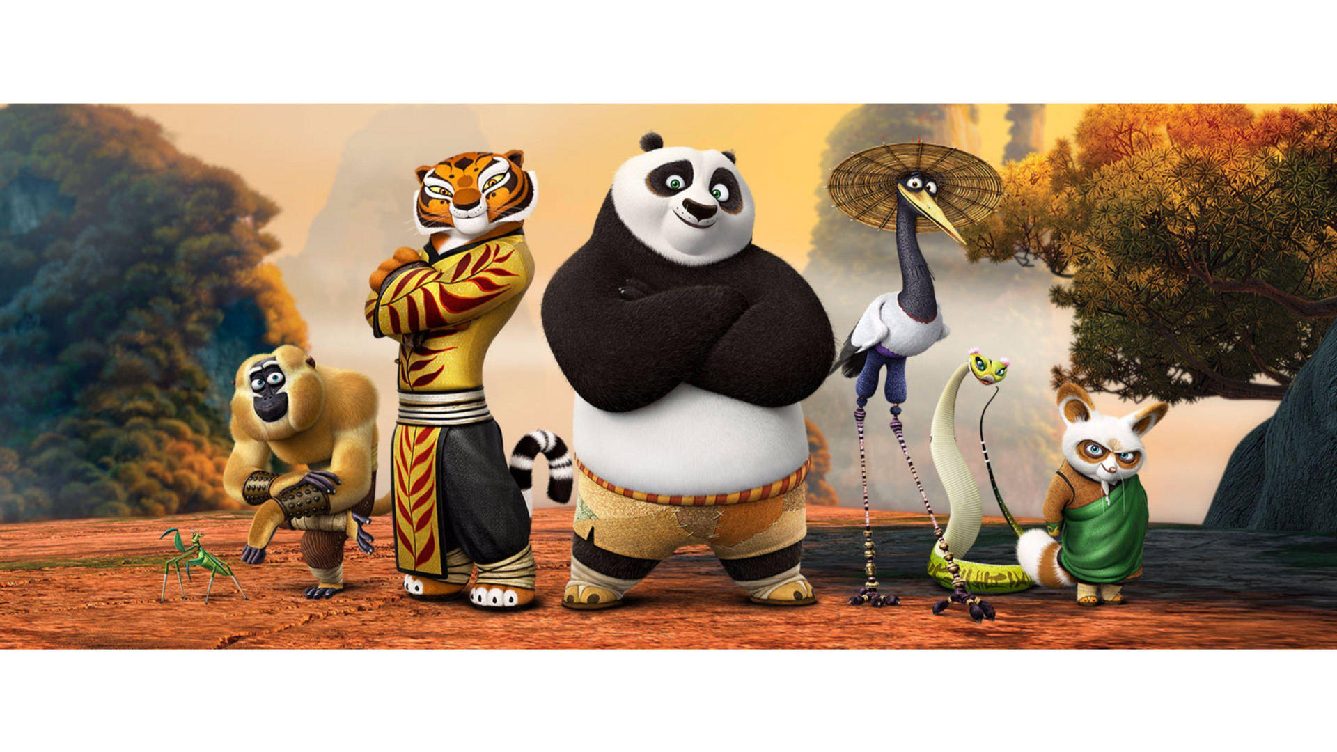 Kung Fu Panda And Friends Posing Background