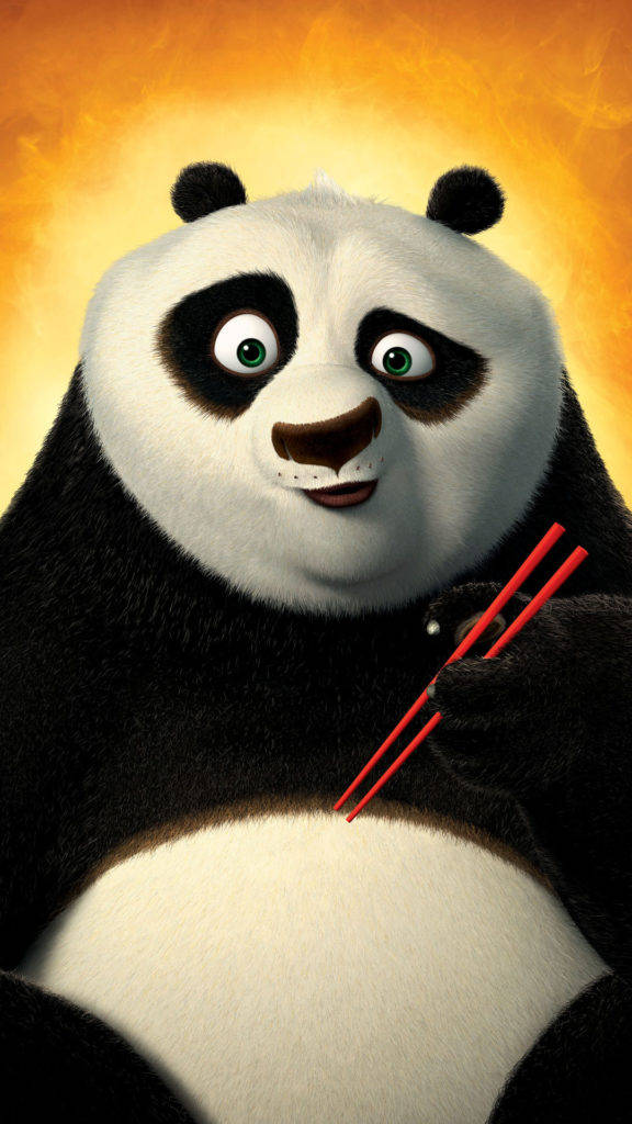 Kung Fu Panda Holding Red Chopsticks