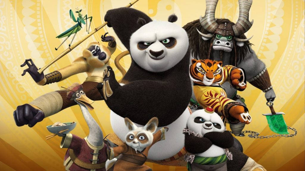 Kung Fu Panda Posing With Other Heroes