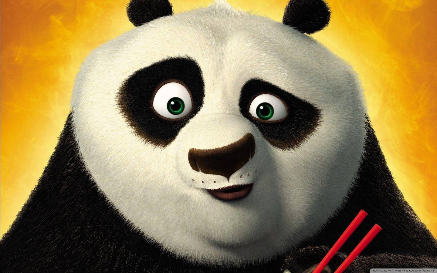 Kung Fu Panda Smiling With Chopsticks