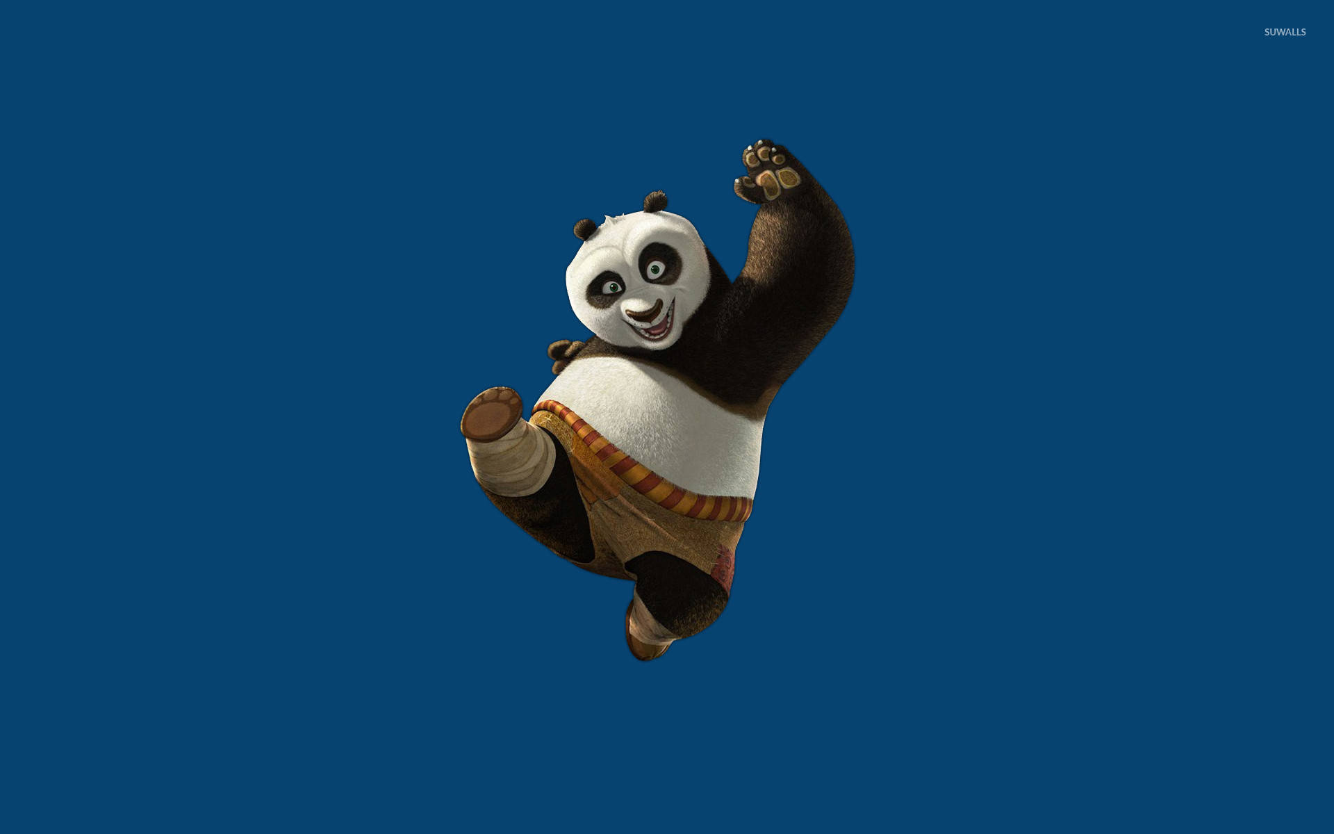 Kung Fu Panda With A Blue Backdrop