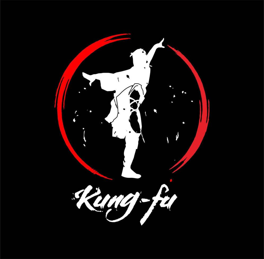 Kung Fu Red Vector Art Background