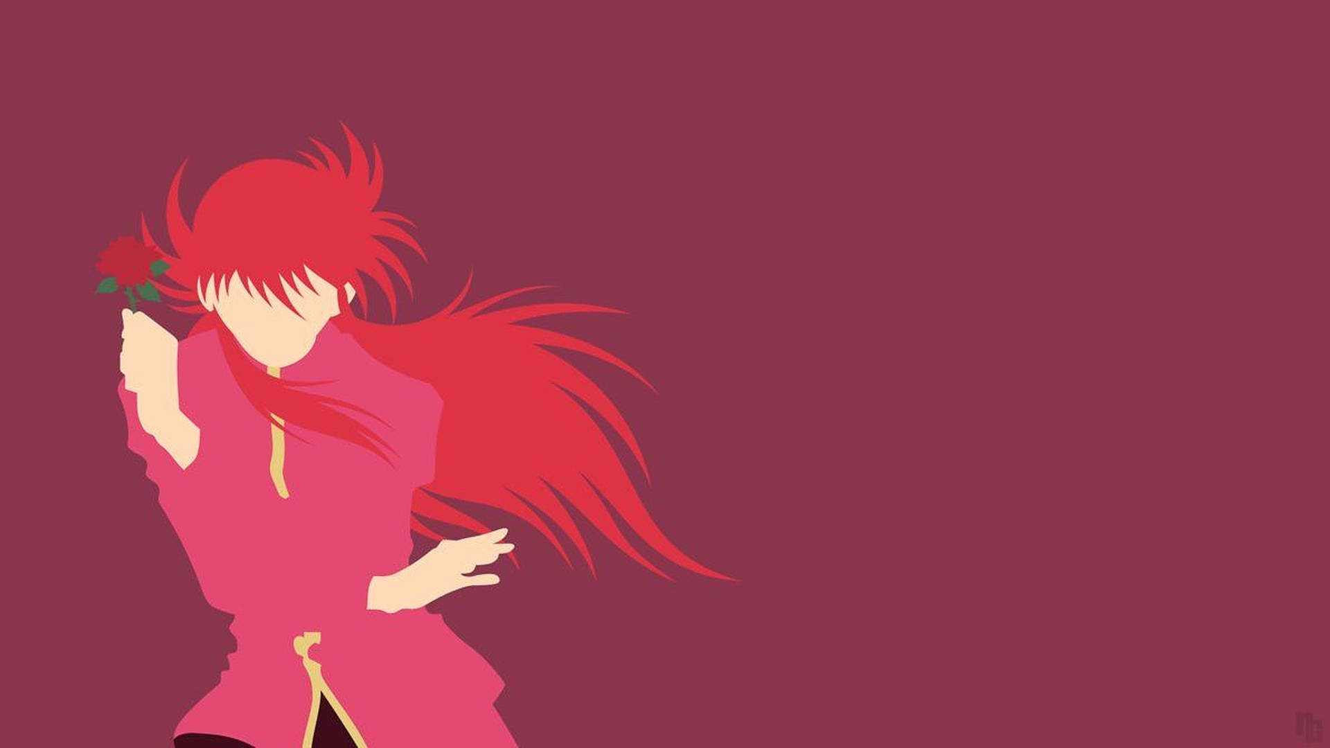 Kurama Yuyu Hakusho Red Art Background