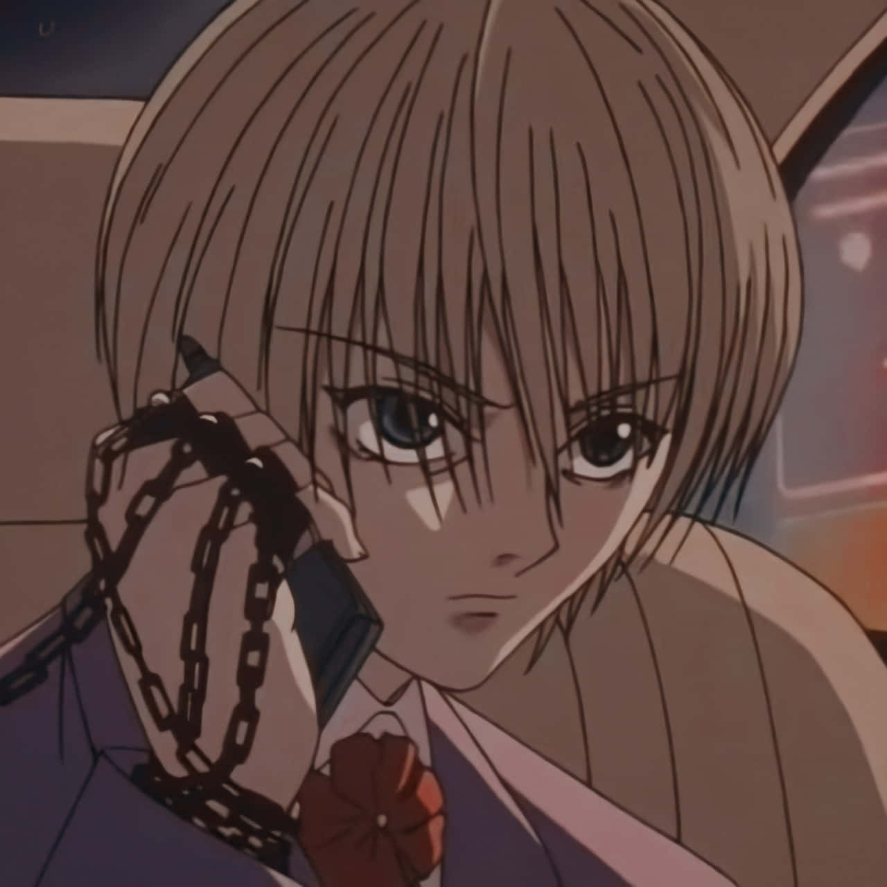 Kurapika With Phone Hxh Pfp Background