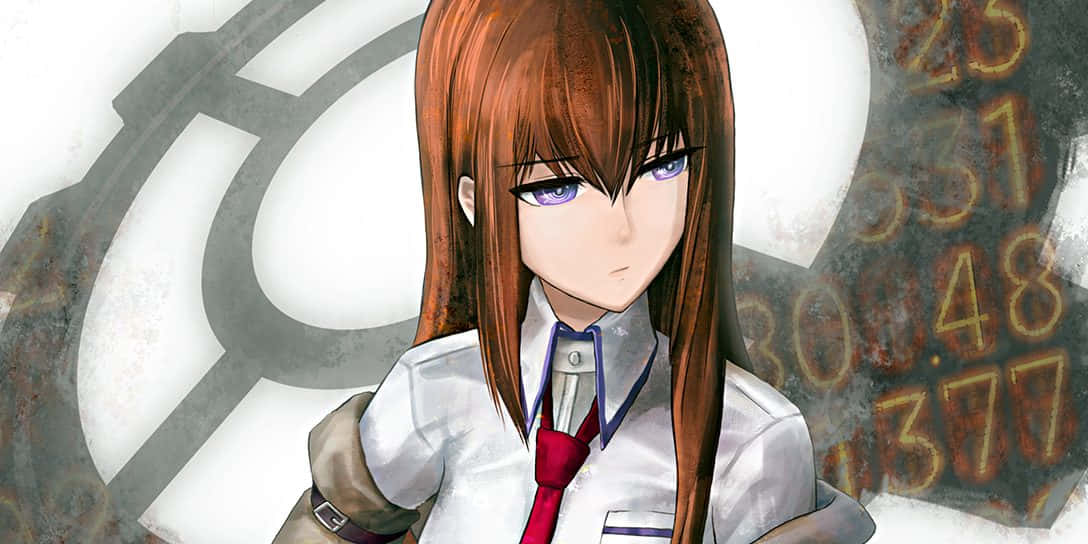 Kurisu Makise Giving A Thoughtful Pose In An Outdoor Setting. Background