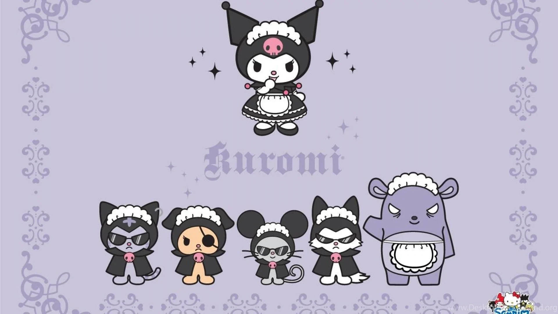 Kuromi And Her Black Gang Background
