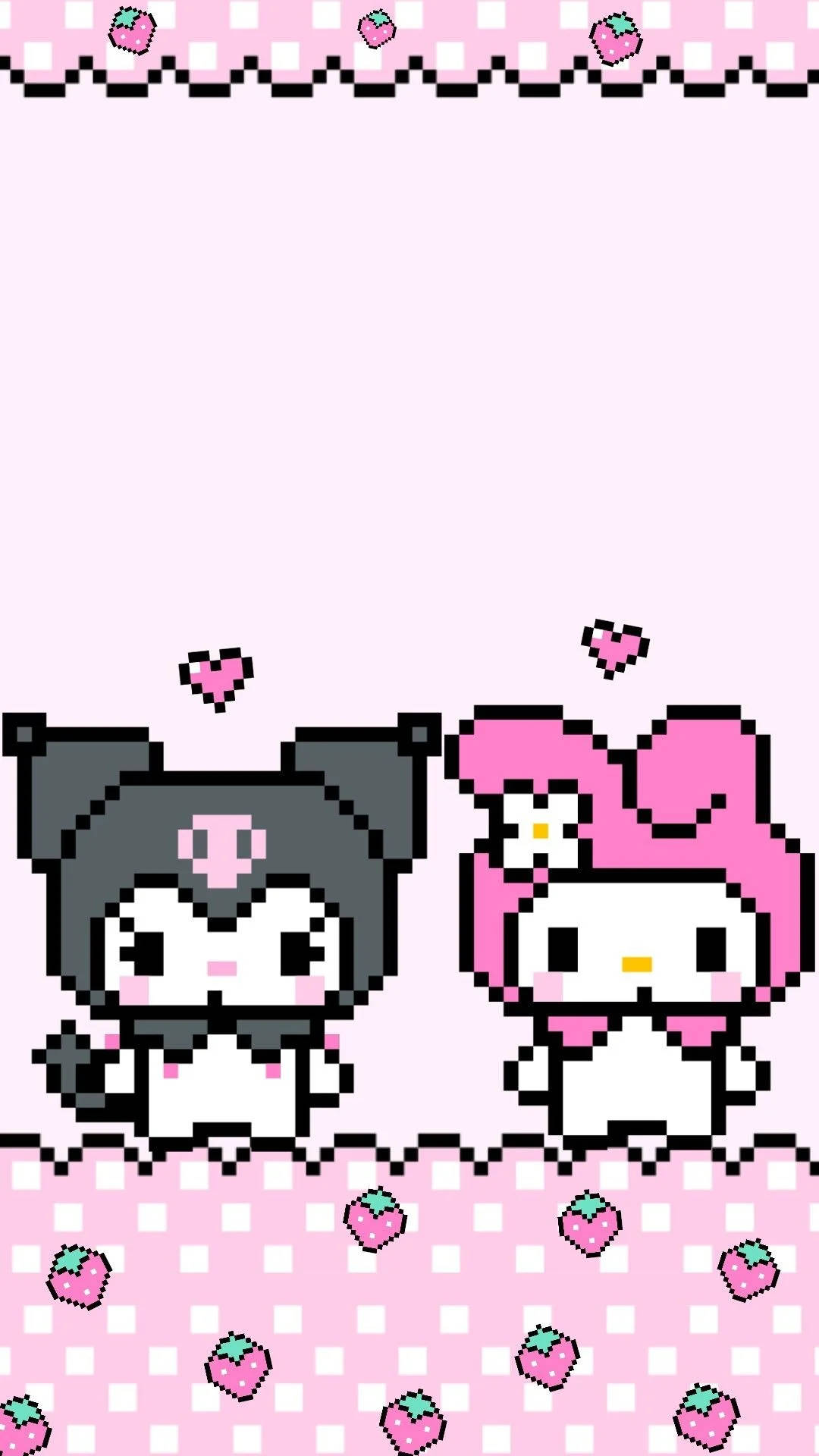 Kuromi And Melody Pixel Art Background