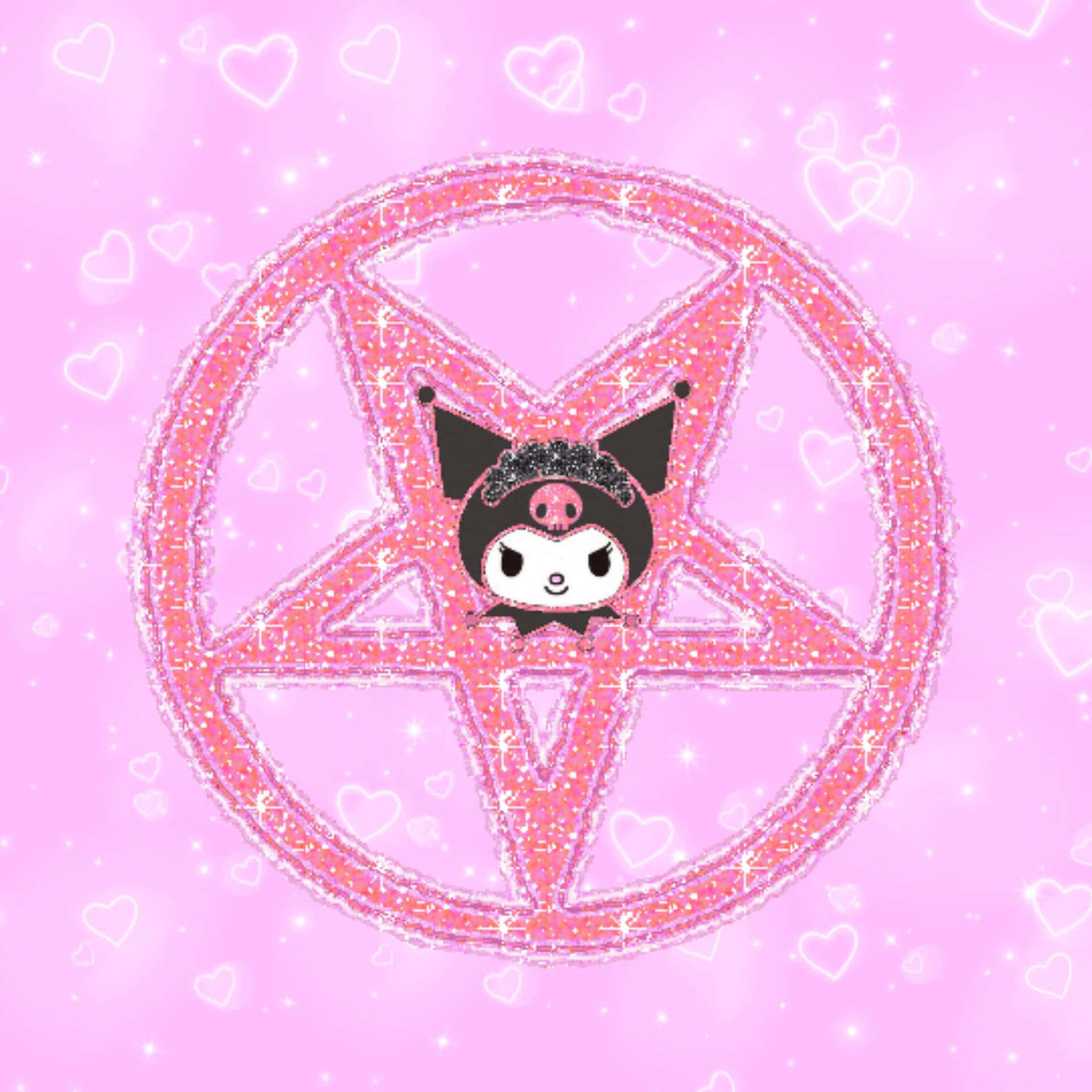 Kuromi Gothic Aesthetic Pentagram Background