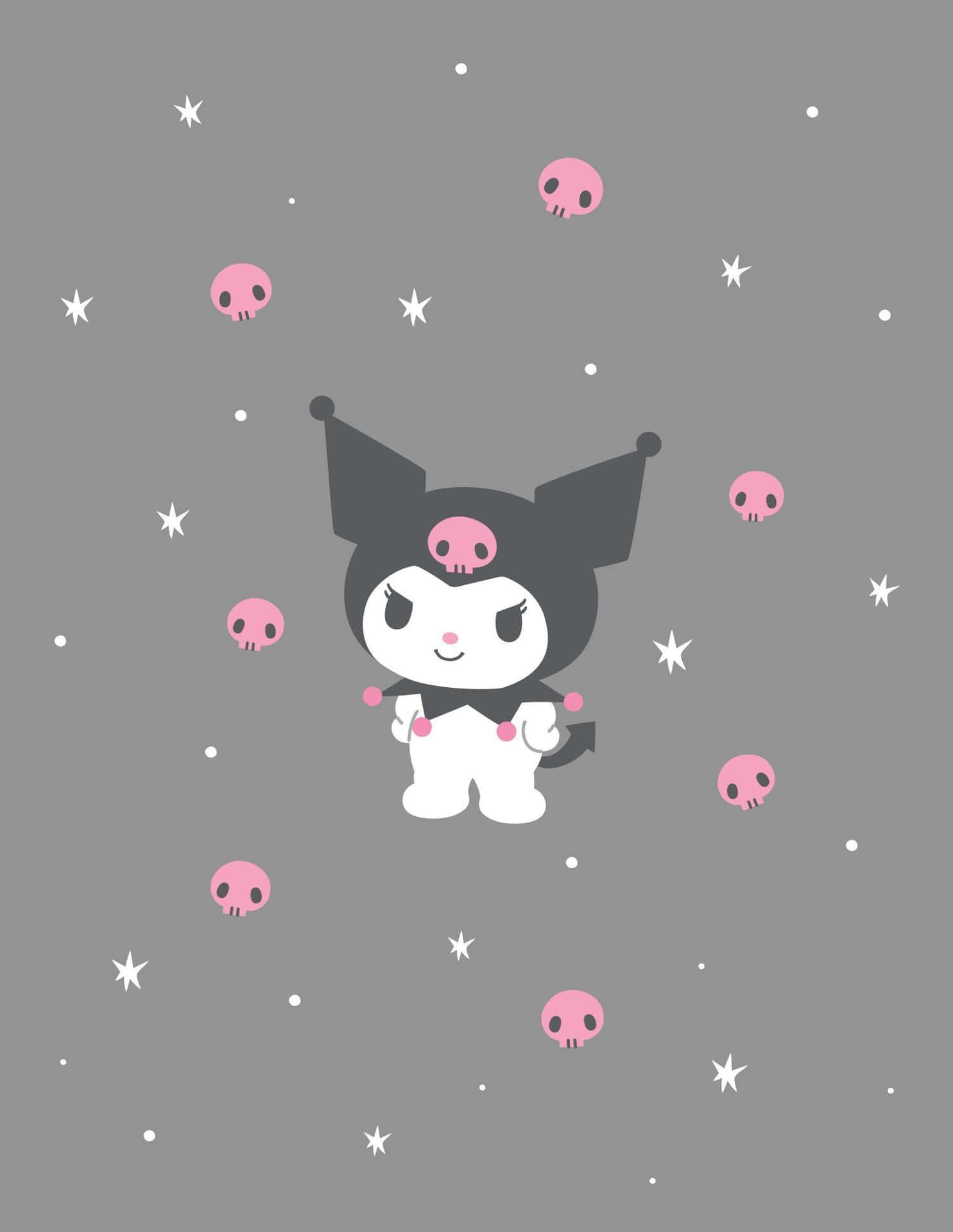 Kuromi Iphone Skulls Stars Background