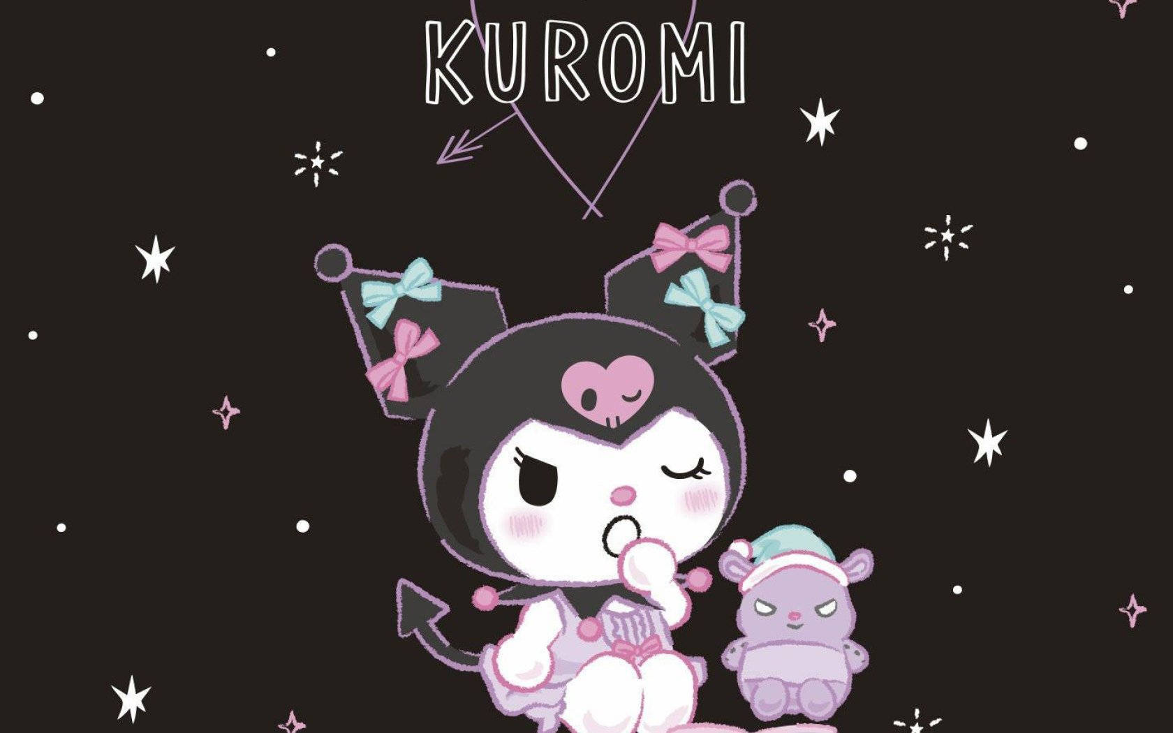 Kuromi, The Unique Rival Of My Melody Enjoying A Relaxed Moment Background