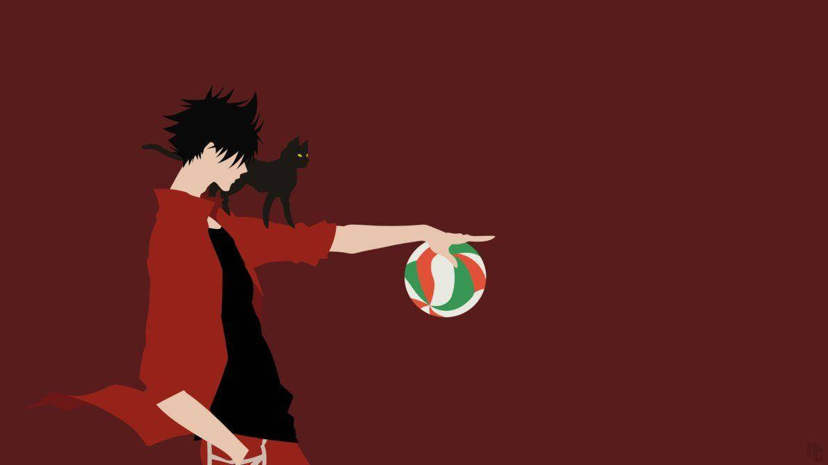 Kuroo With Black Cat Haikyuu Aesthetic Background